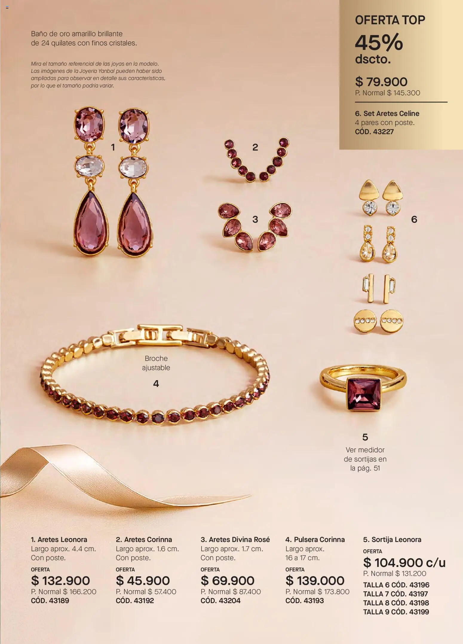 Yanbal revista - valida desde el 08.11.2025 | Página: 43 | Productos: Aretes, Pulsera, Baño, Top