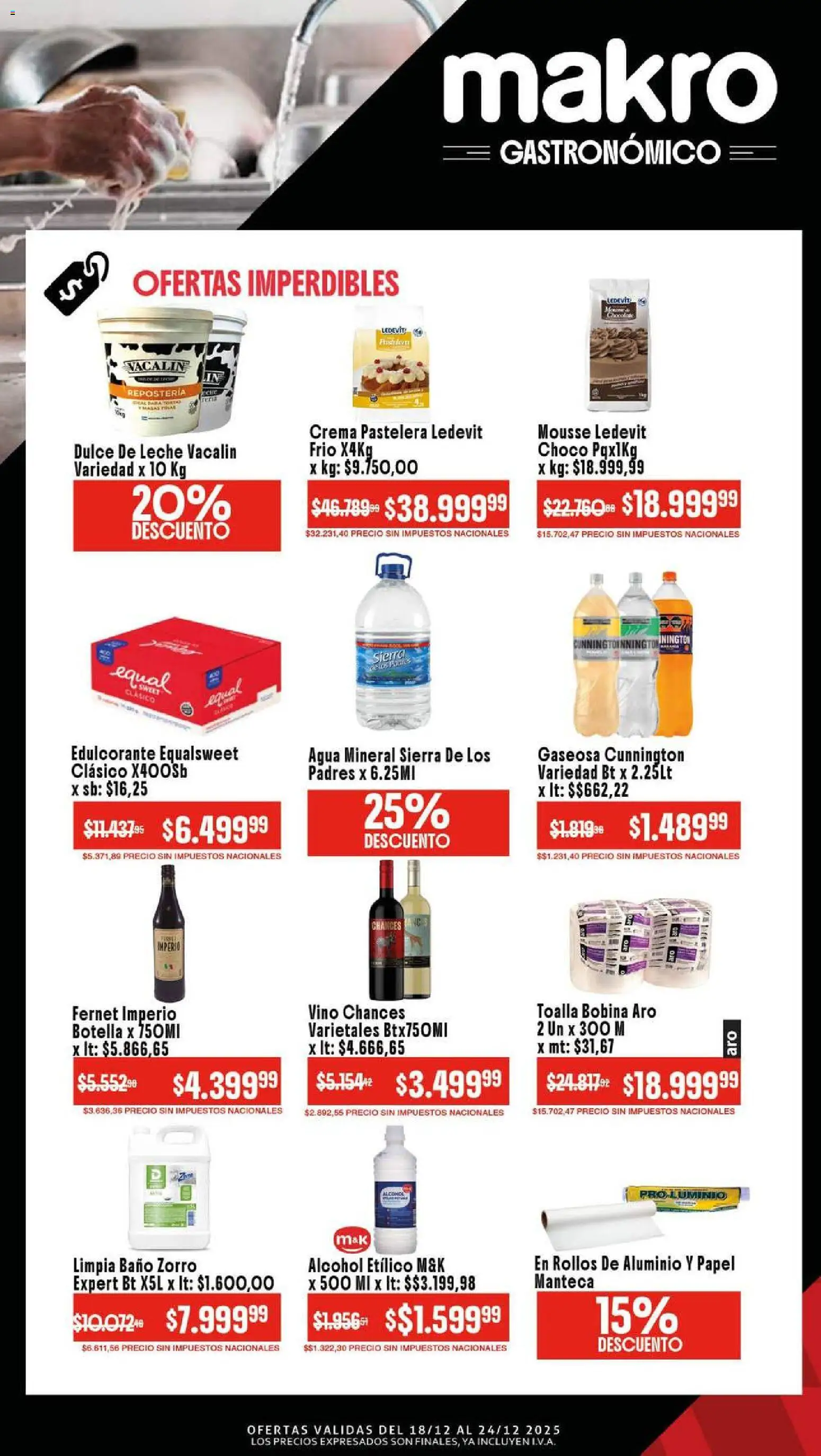 Makro ofertas │ válido desde el 18.12.2025 | Página: 4 | Productos: Botella, Dulce de leche, Fernet, Vino
