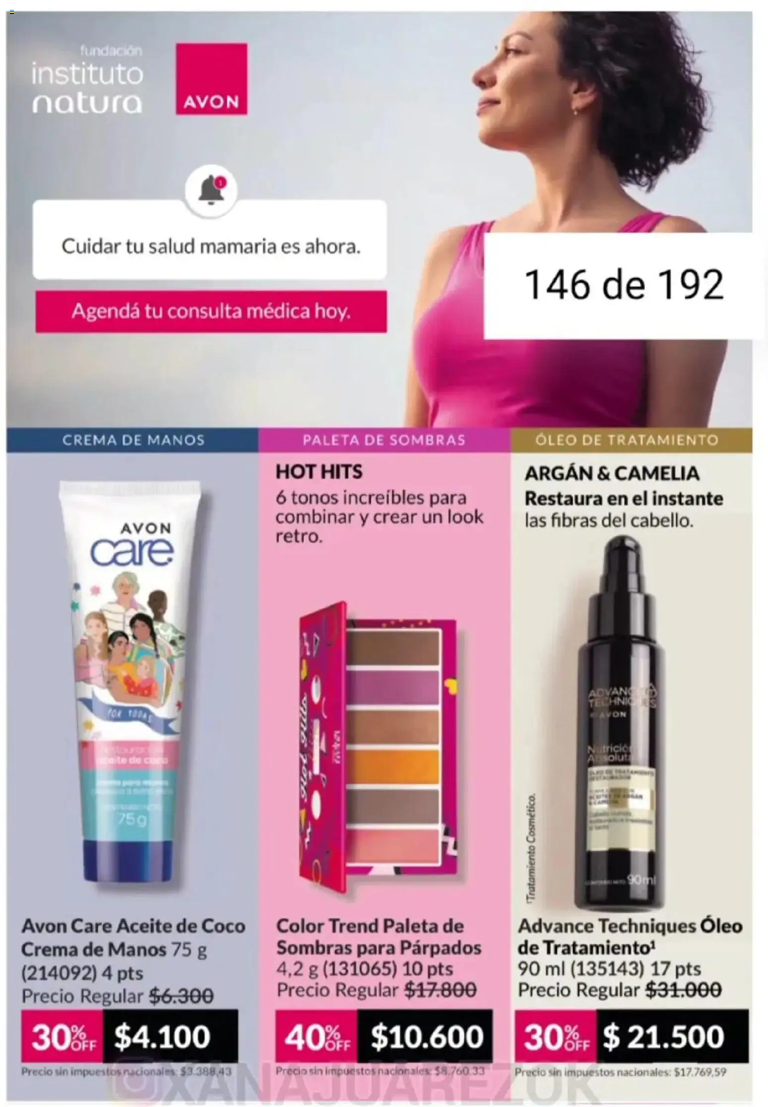 Avon - Campaña 3/2026 │ válido desde el 01.03.2026 | Página: 140 | Productos: Aceite, Crema de manos, Paleta, Crema