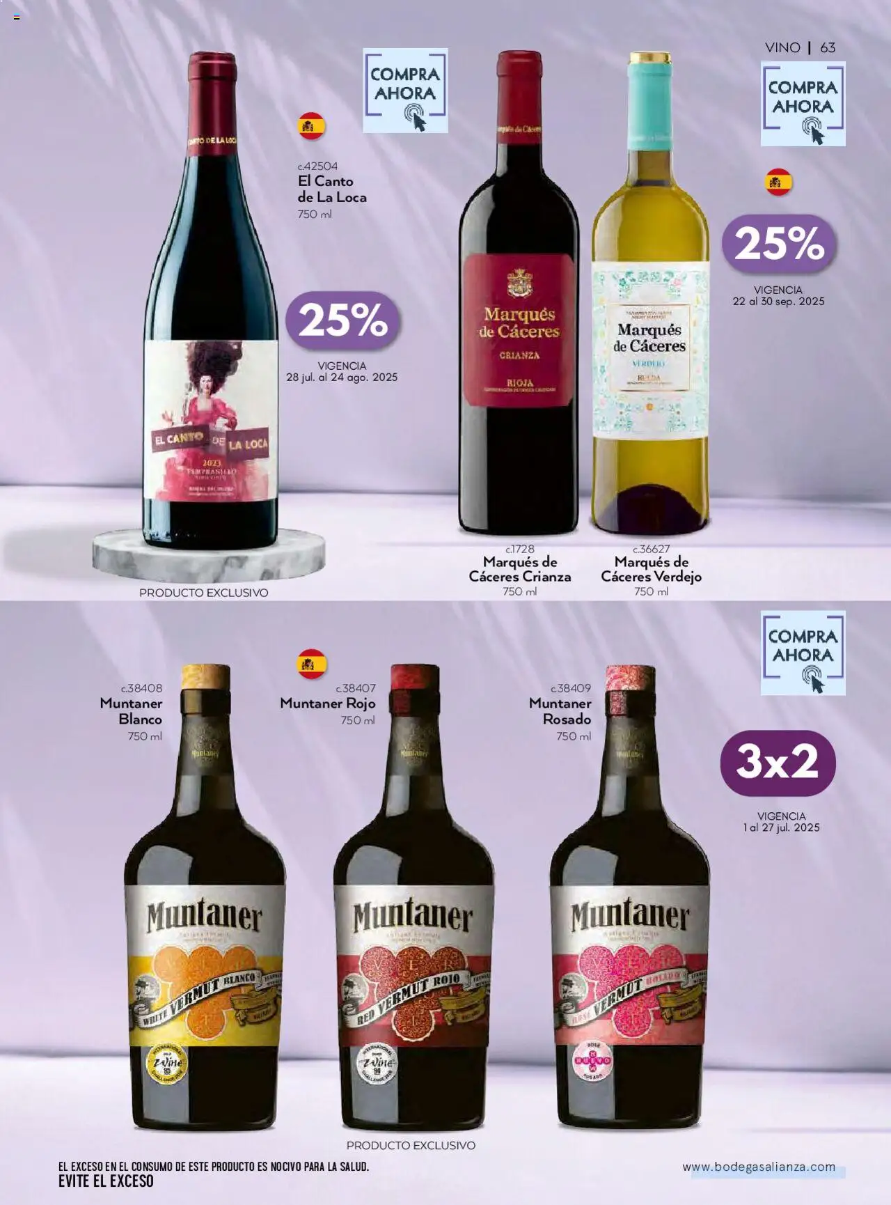 Nuevas ofertas de Bodegas Alianza válidas en toda la República Mexicana desde el 01.07.2025. ¡Encuentra las mejores ofertas en Bodegas Alianza catálogo Cava Morada! | Página: 65 | Productos: Vino