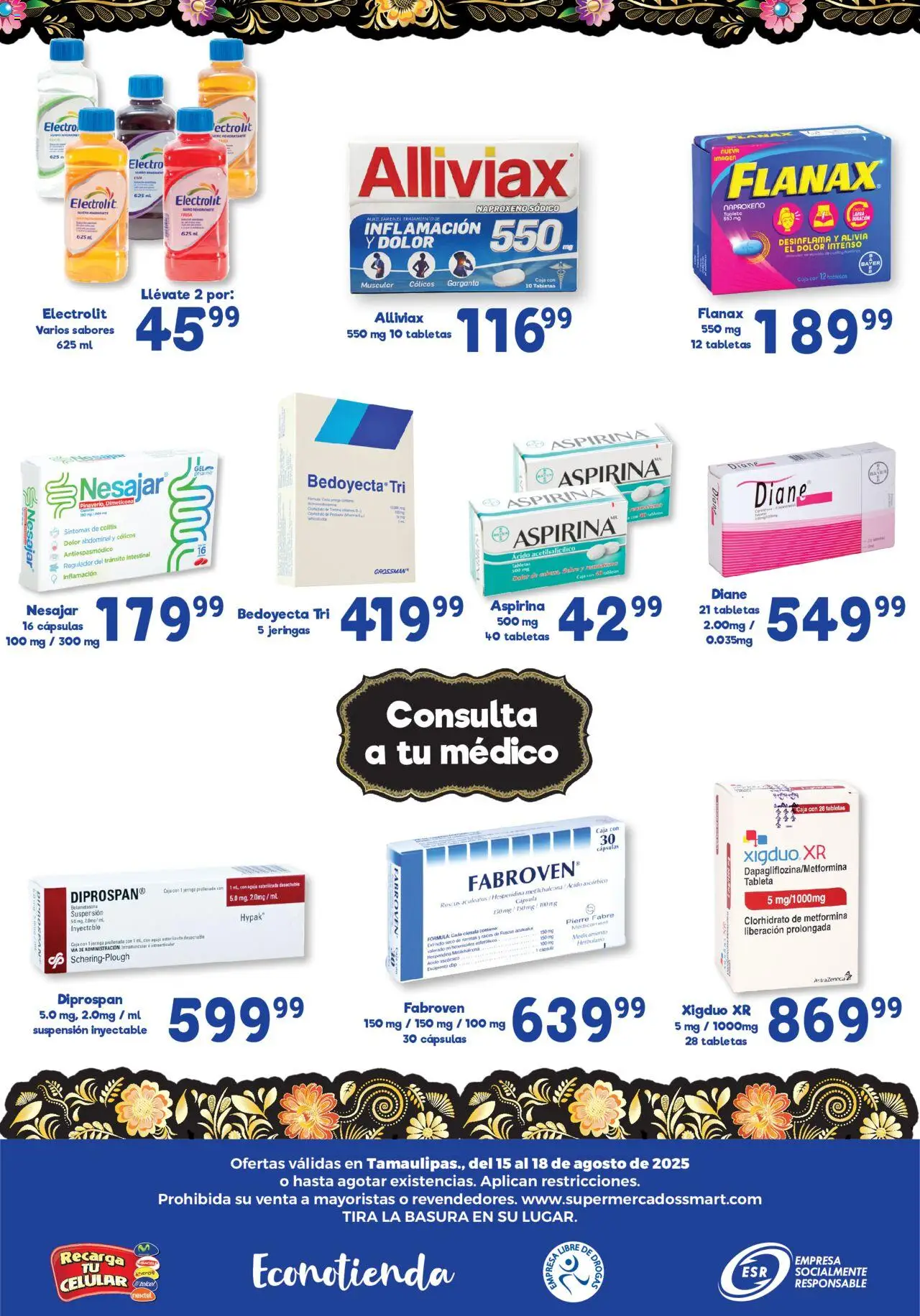 Nuevas ofertas de S-Mart válidas en toda la República Mexicana desde el 15.08.2025. ¡Encuentra las mejores ofertas en S-Mart - Folleto de Feria - Matamoros! | Página: 6 | Productos: Caja, Tableta