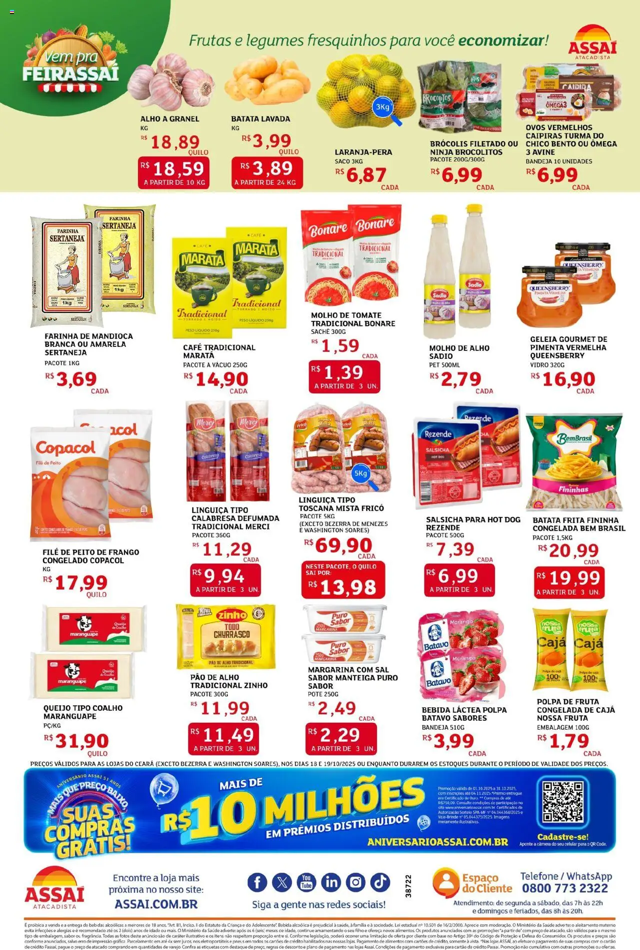 Assaí Atacadista Folheto - válido de 18.10.2025 | Página: 2 | Produtos: Baixo, Bandeja, Batata frita, Margarina