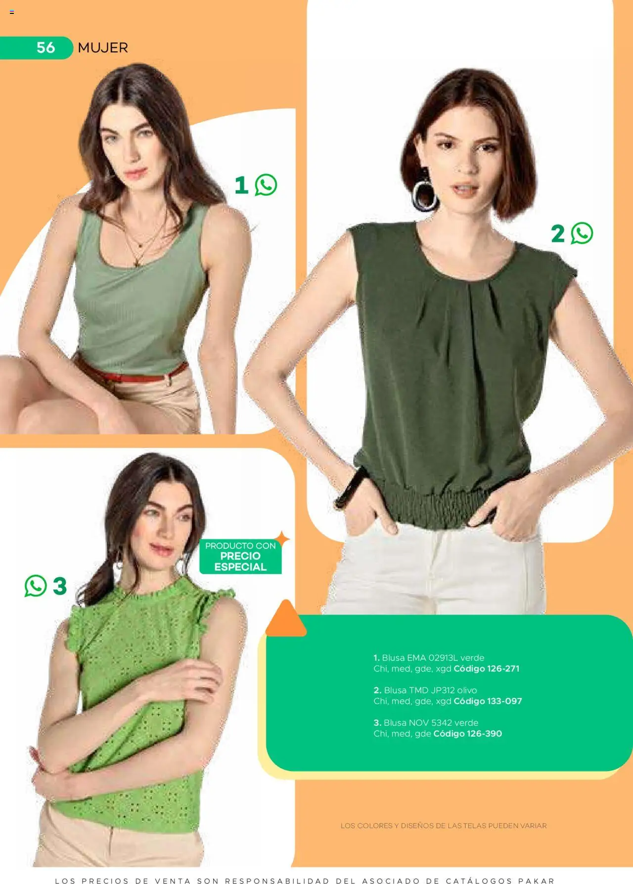 Nuevas ofertas de SC Pakar válidas en toda la República Mexicana desde el 31.01.2025. ¡Encuentra las mejores ofertas en SC Pakar catálogo Ropa! | Página: 56 | Productos: Blusa