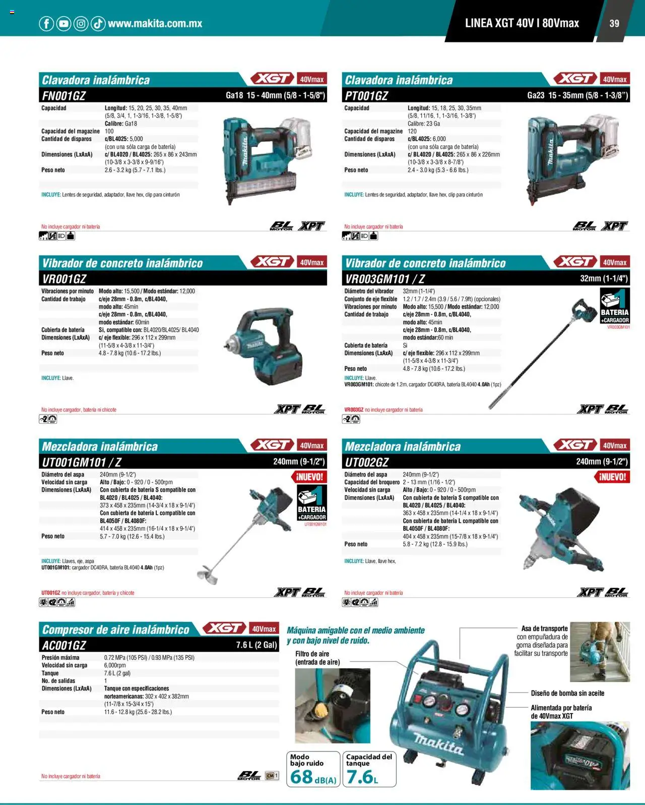 Nuevas ofertas de Makita válidas en toda la República Mexicana desde el 17.04.2024. ¡Encuentra las mejores ofertas en Makita catálogo ! | Página: 39 | Productos: Cinturón, Aceite, Conjunto, Batería