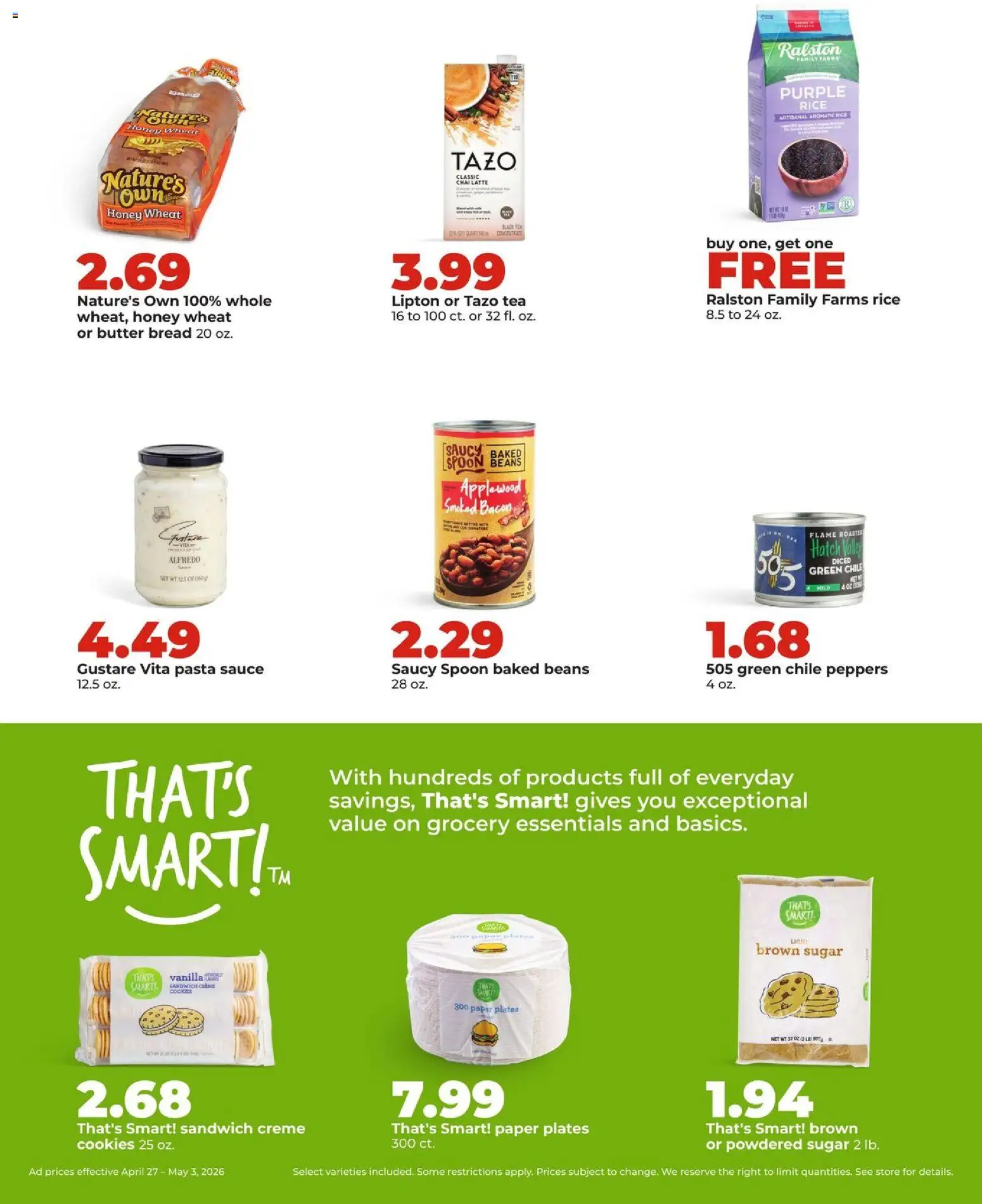 HyVee Weekly Ad - valid from 27.04.2026 | Page: 22 | Products: Butter, Tea, Pasta, Cookies