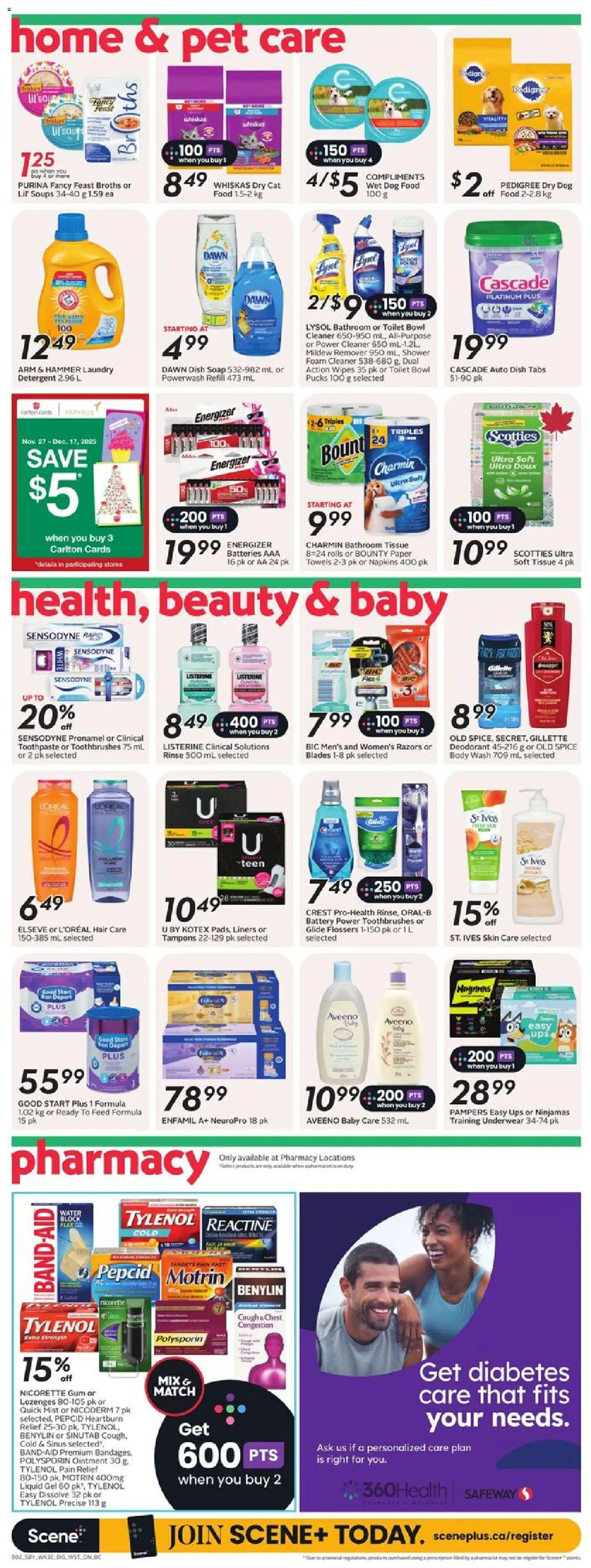 Safeway flyer valid from 04.12.2025 | Page: 12 | Products: Soap, Body wash, Detergent, Underwear