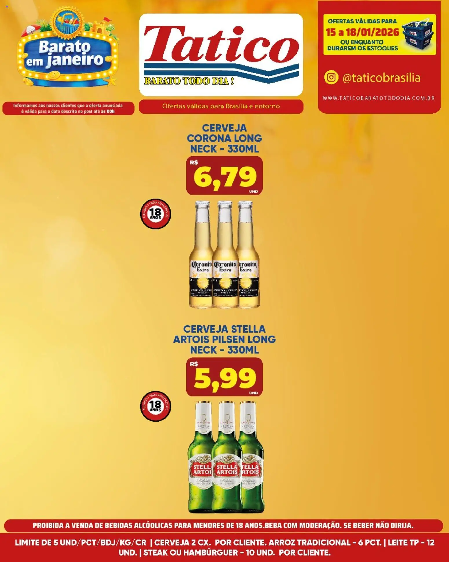 Tatico Folheto - válido de 16.01.2026 | Página: 38 | Produtos: Cará, Leite, Cerveja, Arroz