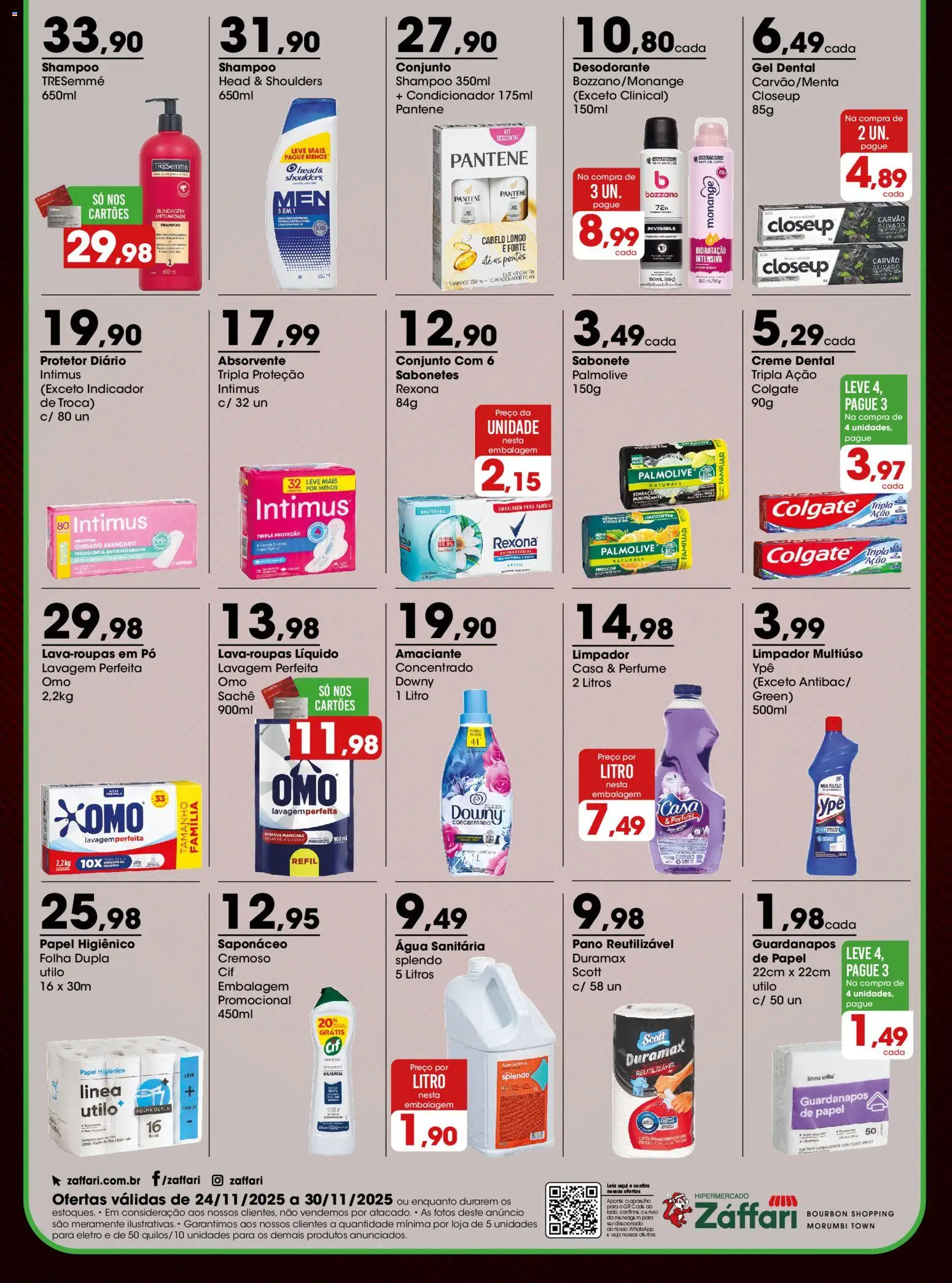 Zaffari Folheto - válido de 24.11.2025 | Página: 4 | Produtos: Desodorante, Sabonete, Saponáceo, Creme dental
