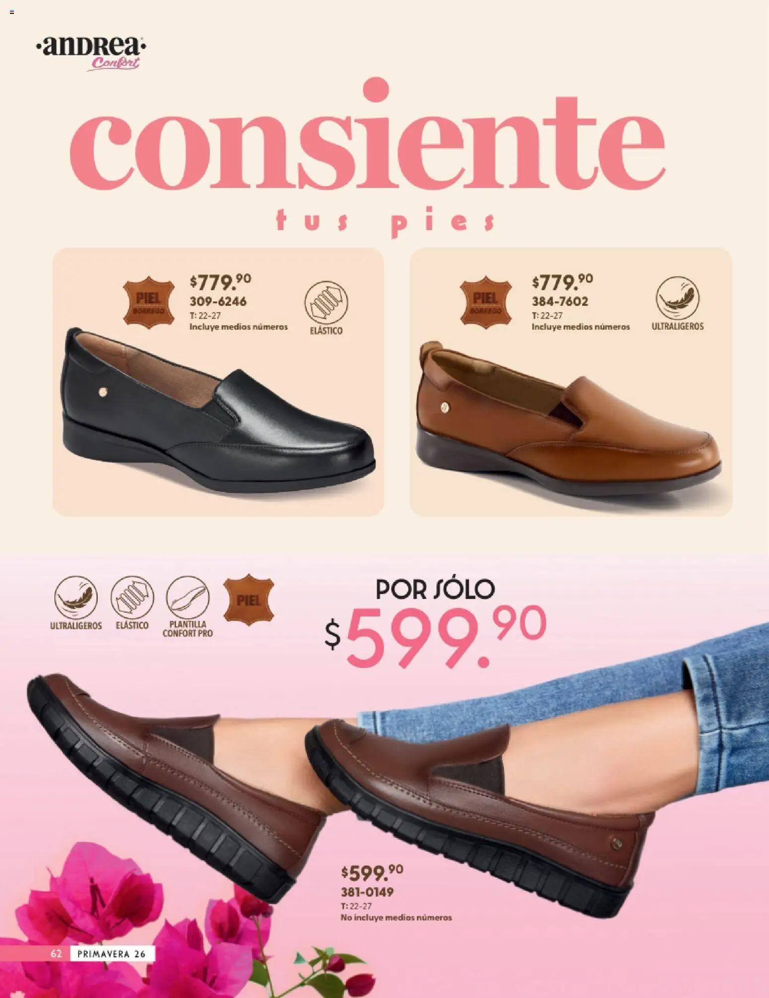 Nuevas ofertas de Andrea válidas en toda la República Mexicana desde el 25.01.2026. ¡Encuentra las mejores ofertas en Andrea catálogo Calzado Confort ! | Página: 62