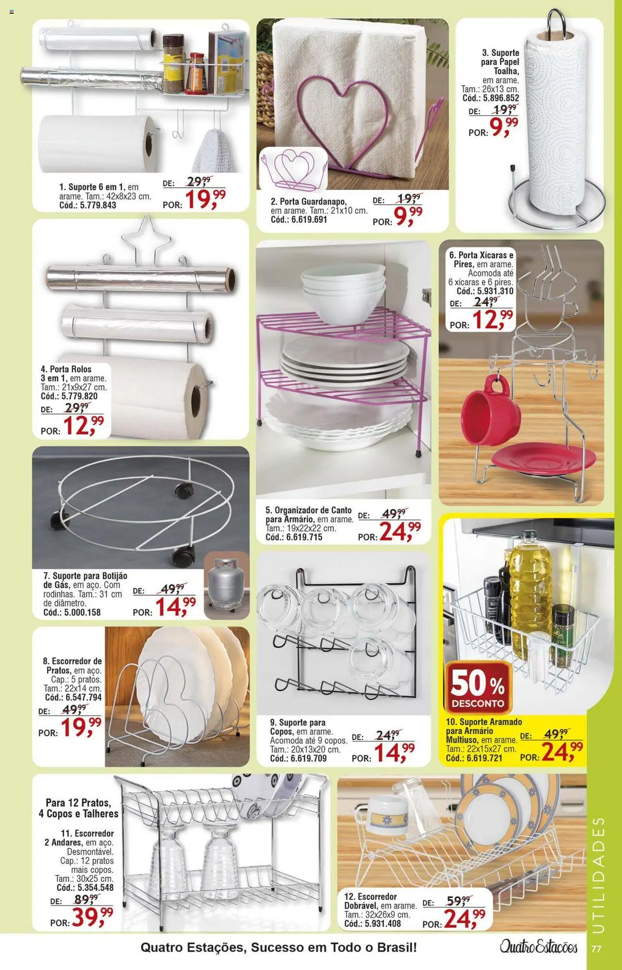 Quatro Estações Folheto - válido de 01.08.2025 | Página: 73 | Produtos: Organizador, Porta, Talheres, Copos