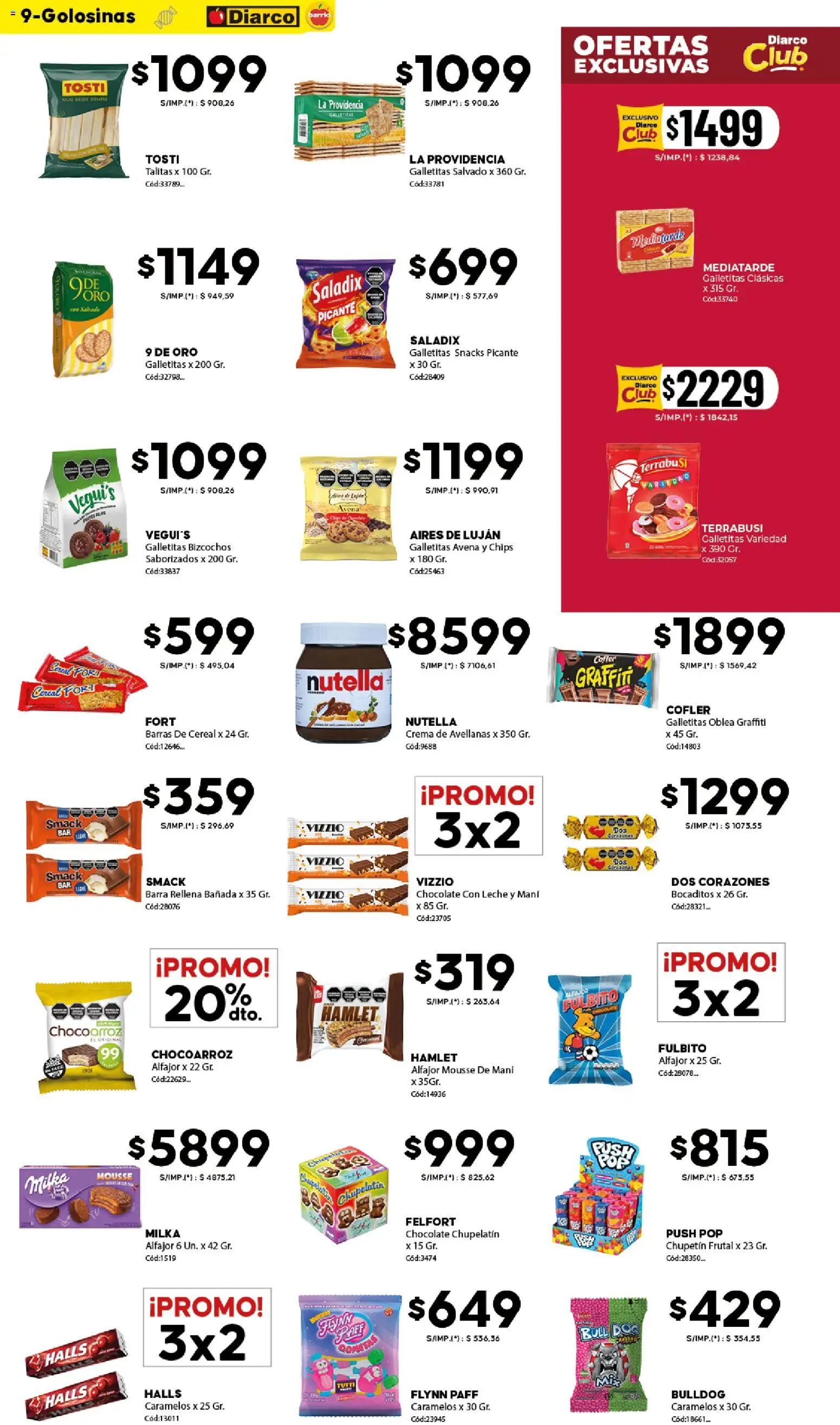 Diarco - Ofertas Diarco Barrio │ válido desde el 15.12.2025 | Página: 9 | Productos: Galletitas, Gomitas, Avena, Chocolate