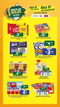 Brasil Atacadista - Ofertas Voltas às Aulas - Pré-Visualização do folheto da loja Brasil Atacadista, válido de 23.01.2026 | Página: 4 | Produtos: Esponja, Iogurte, Kit Kat, Gelatina