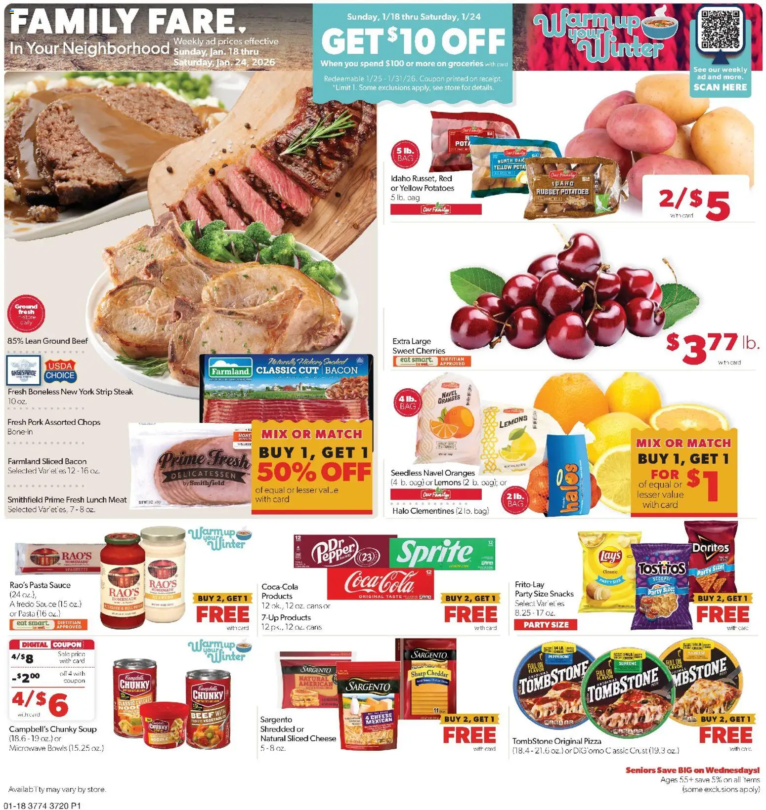 Family Fare Weekly Ad - NE - valid from 18.01.2026 | Page: 1 | Products: Cheese, Pizza, Microwave, Pasta