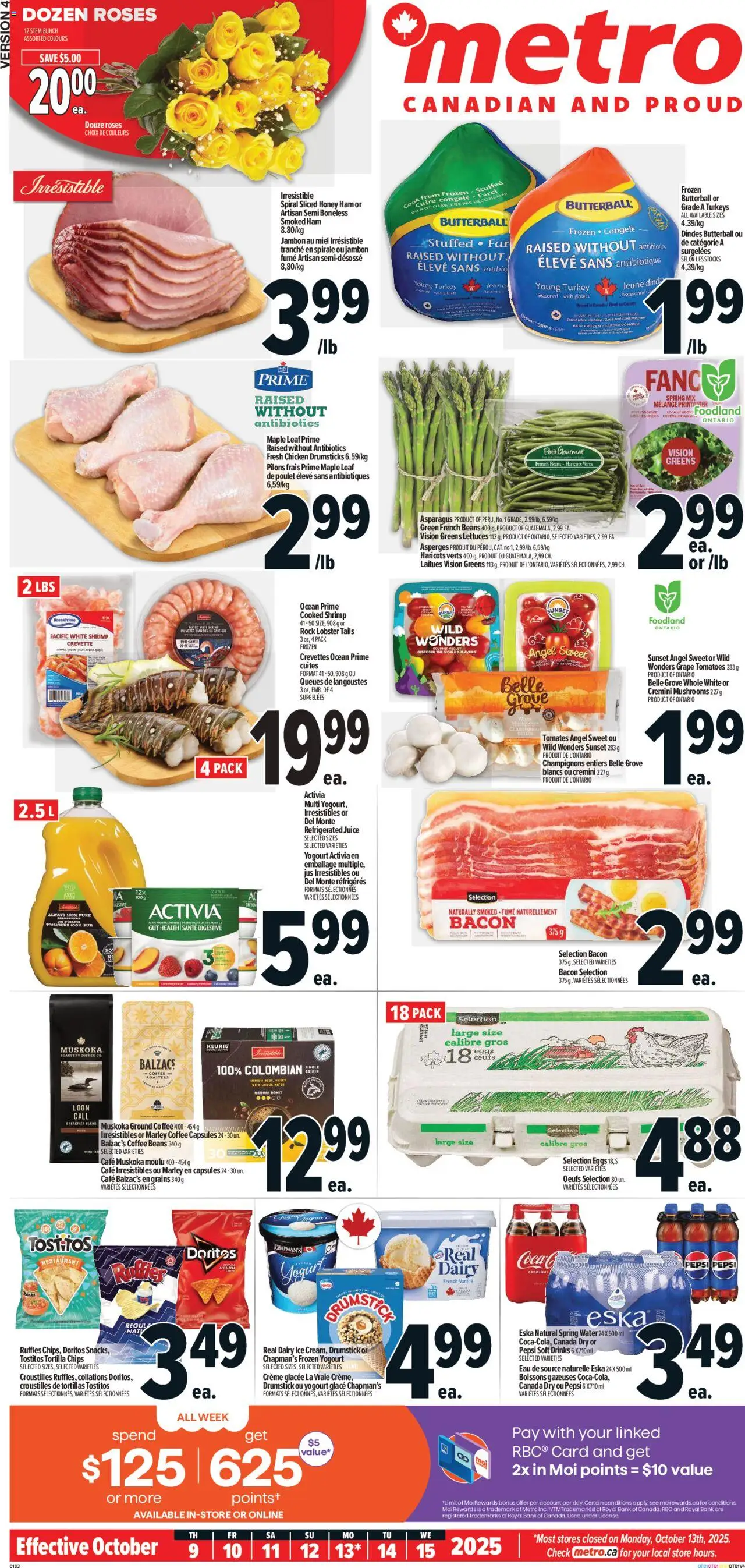 Metro flyer valid from 09.10.2025 | Page: 2 | Products: Eggs, Ham, Juice, Chicken