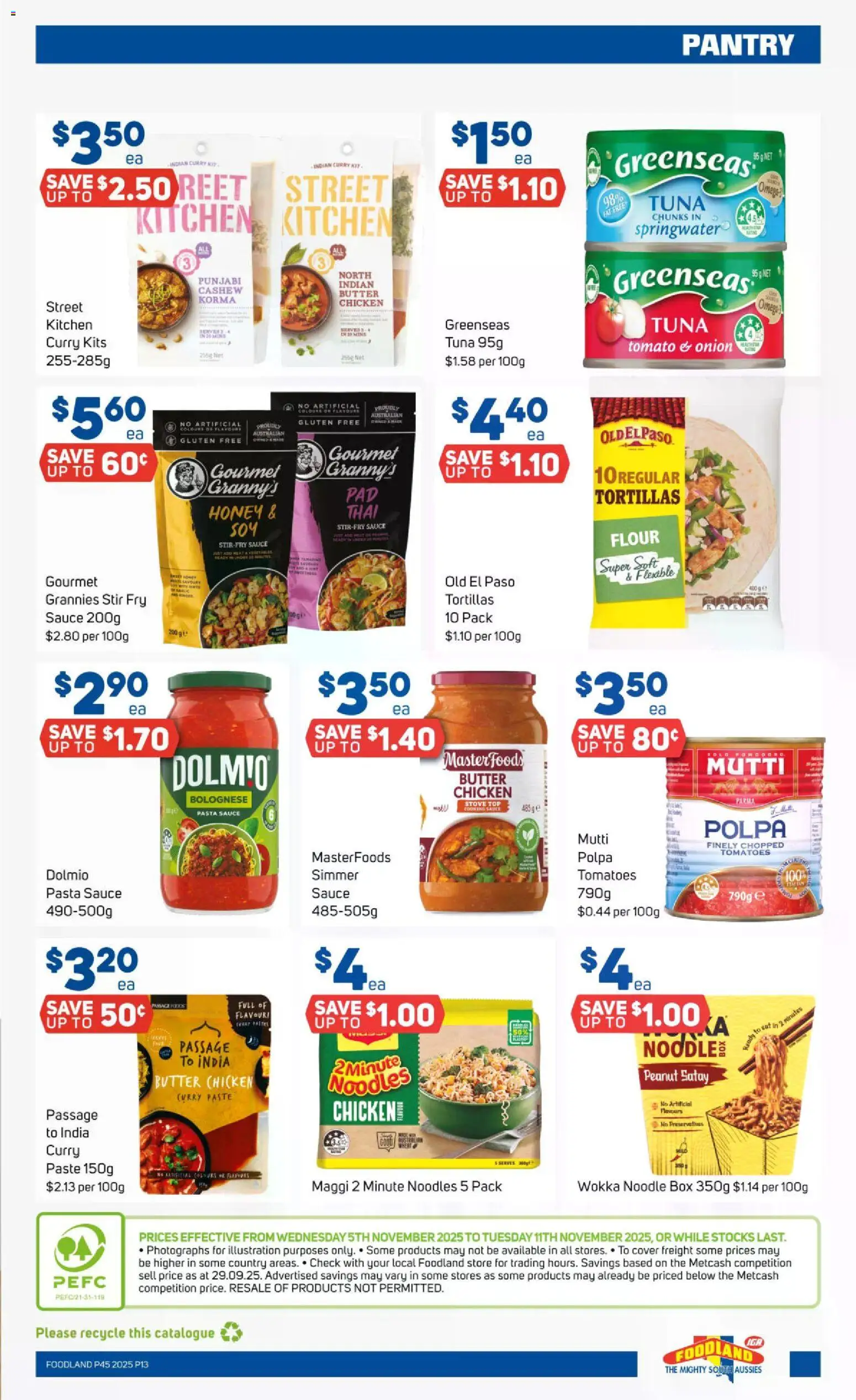 Foodland catalogue - valid from 05.11.2025 | Page: 13 | Products: Kits, Flour, Honey, Tomatoes