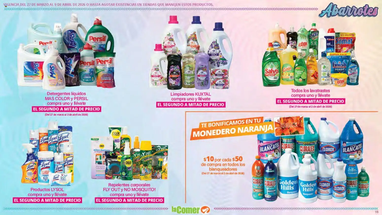 Nuevas ofertas de La Comer válidas en toda la República Mexicana desde el 27.03.2026. ¡Encuentra las mejores ofertas en La Comer folleto Ofertas! | Página: 10 | Productos: Monedero, Té