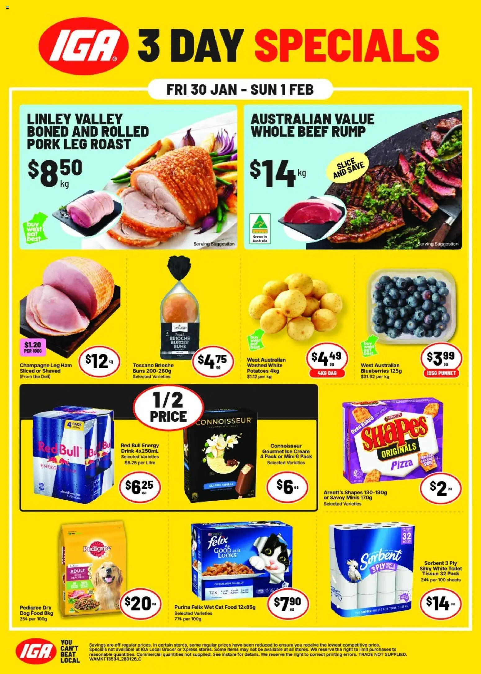 IGA catalogue - valid from 30.01.2026 | Page: 1 | Products: Beef, Cream, Bag, Oven