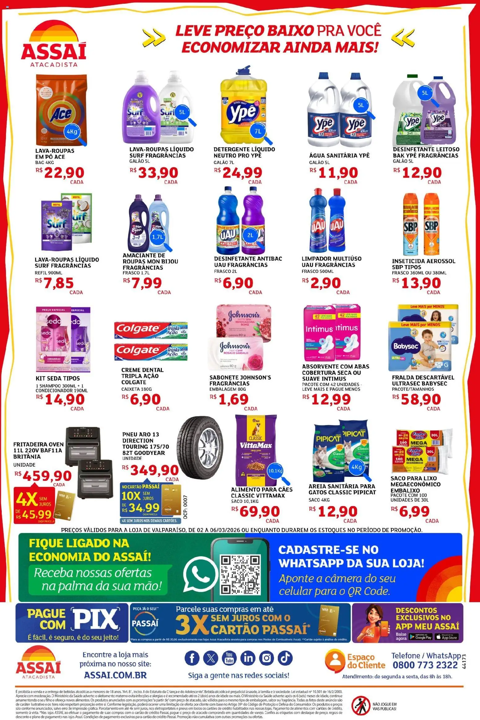 Assaí Atacadista Folheto - válido de 02.03.2026 | Página: 4 | Produtos: Sabonete, Telefone, Amaciante, Desinfetante