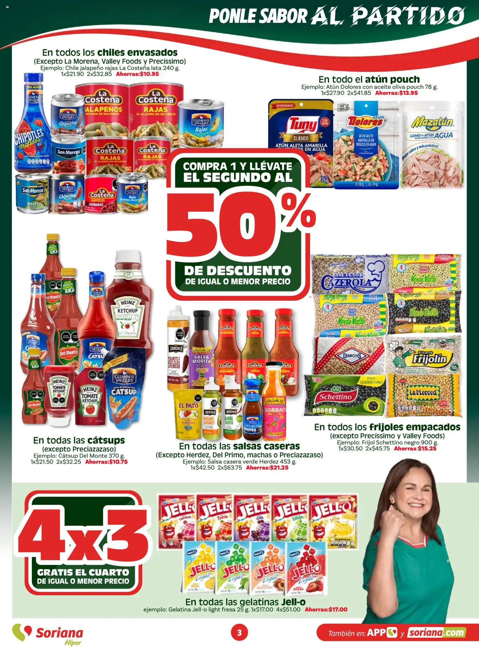 Nuevas ofertas de Soriana válidas en toda la República Mexicana desde el 07.04.2026. ¡Encuentra las mejores ofertas en Soriana En México apoyamos con todo Híper! | Página: 3 | Productos: Gelatina, Atún, Tomate, Limón