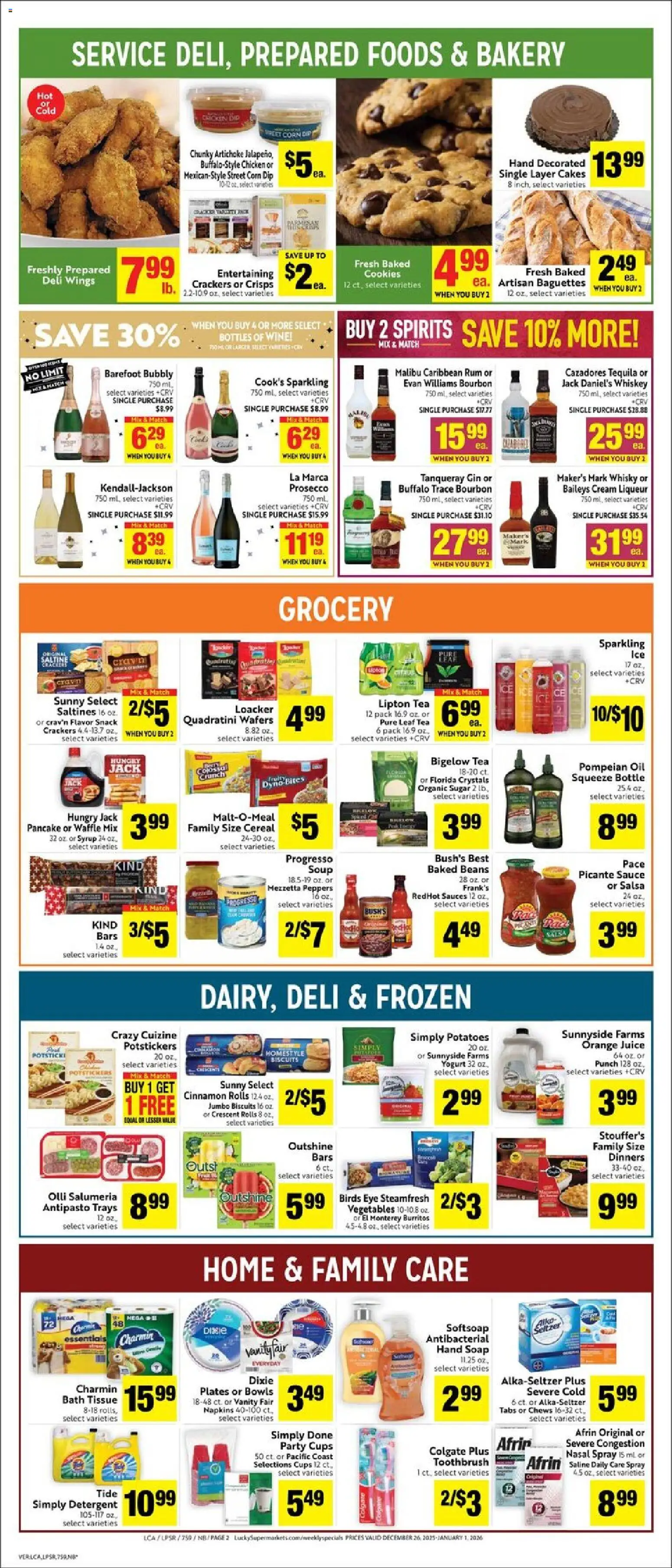 Lucky Supermarkets Weekly - AK - valid from 26.12.2025 | Page: 2 | Products: Bath, Gin, Sauce, Sugar