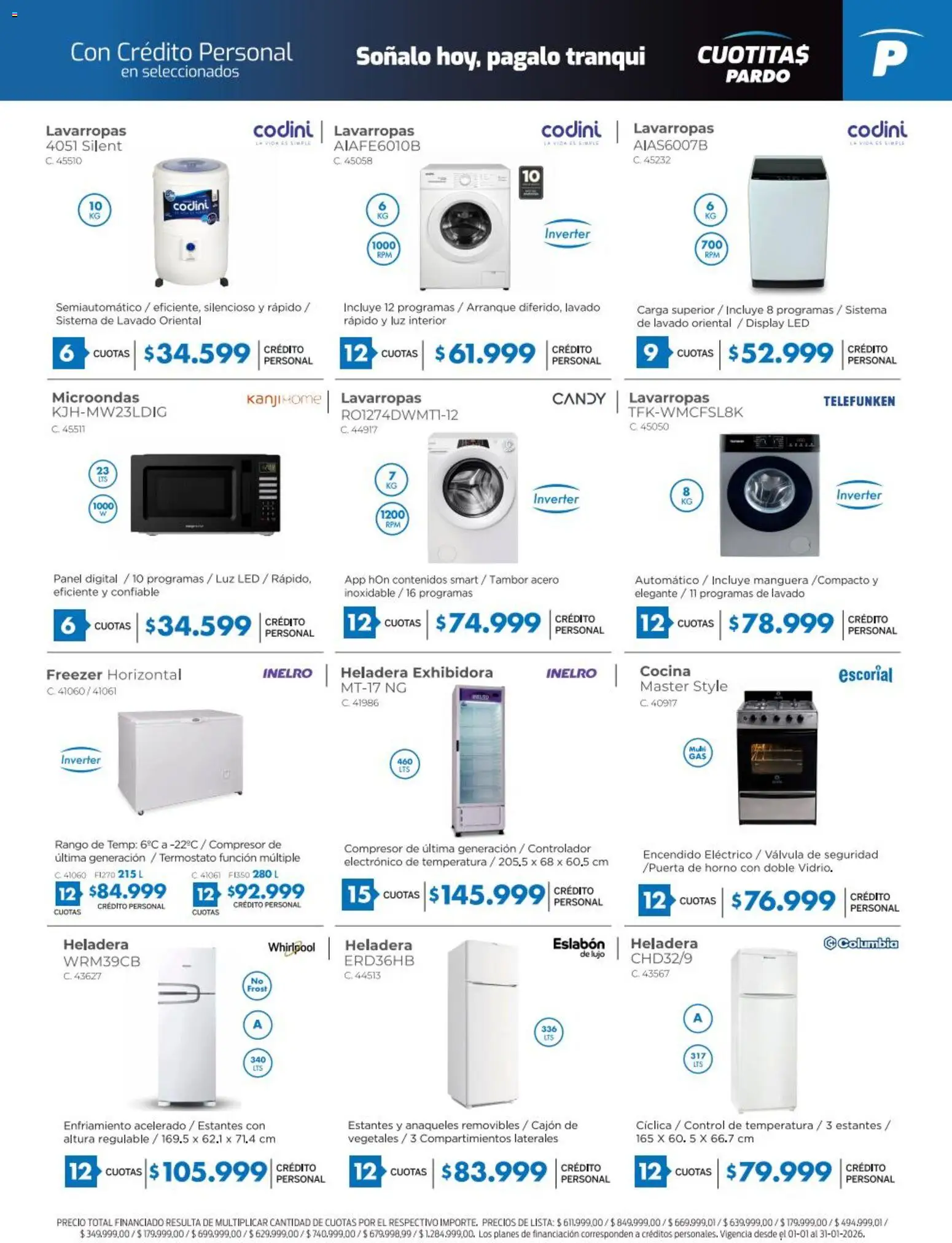 Pardo catálogo │ válido desde el 06.01.2026 | Página: 15 | Productos: Horno, Cocina, Manguera, Heladera