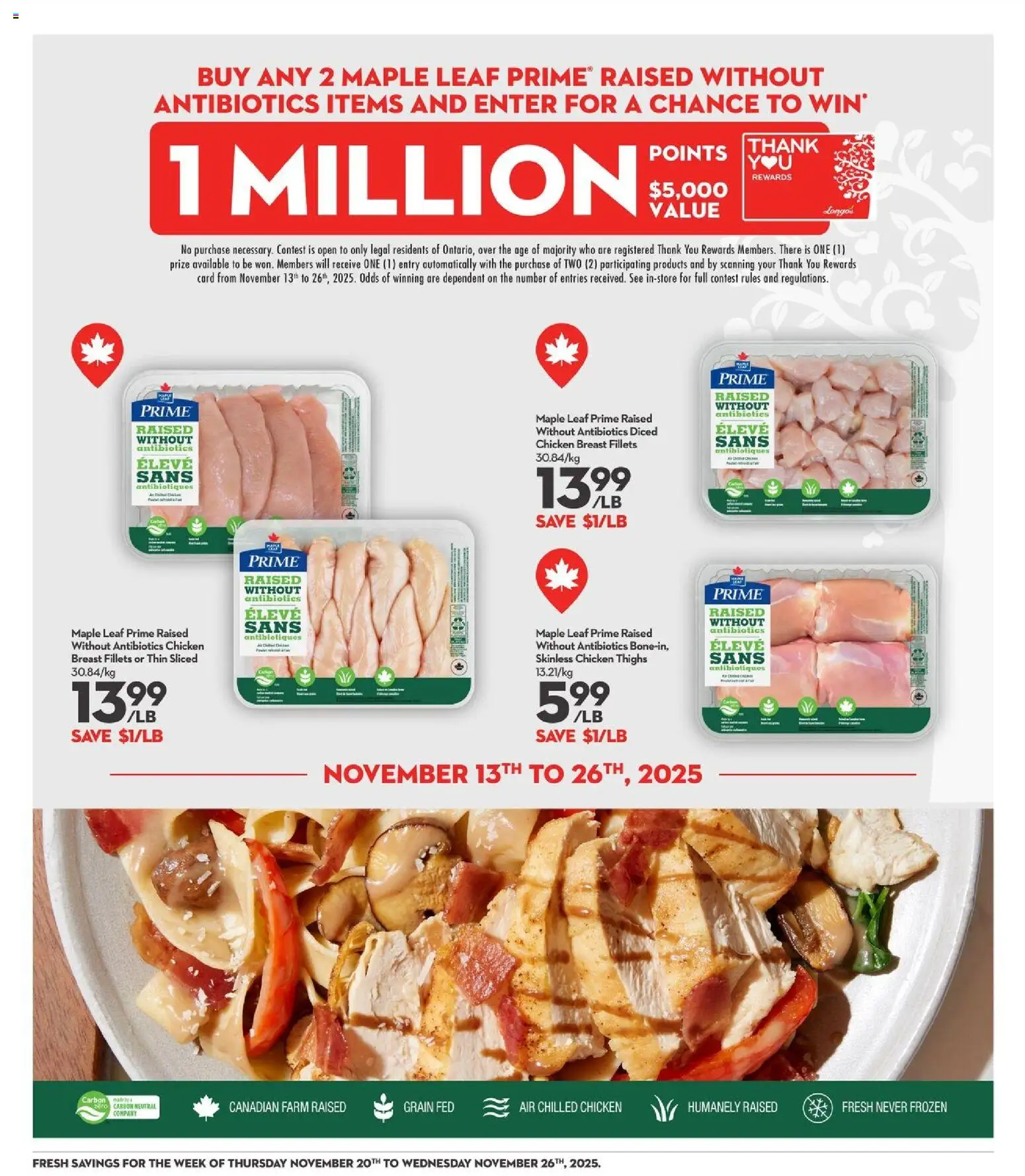 Longo's flyer valid from 20.11.2025 | Page: 10 | Products: Chicken