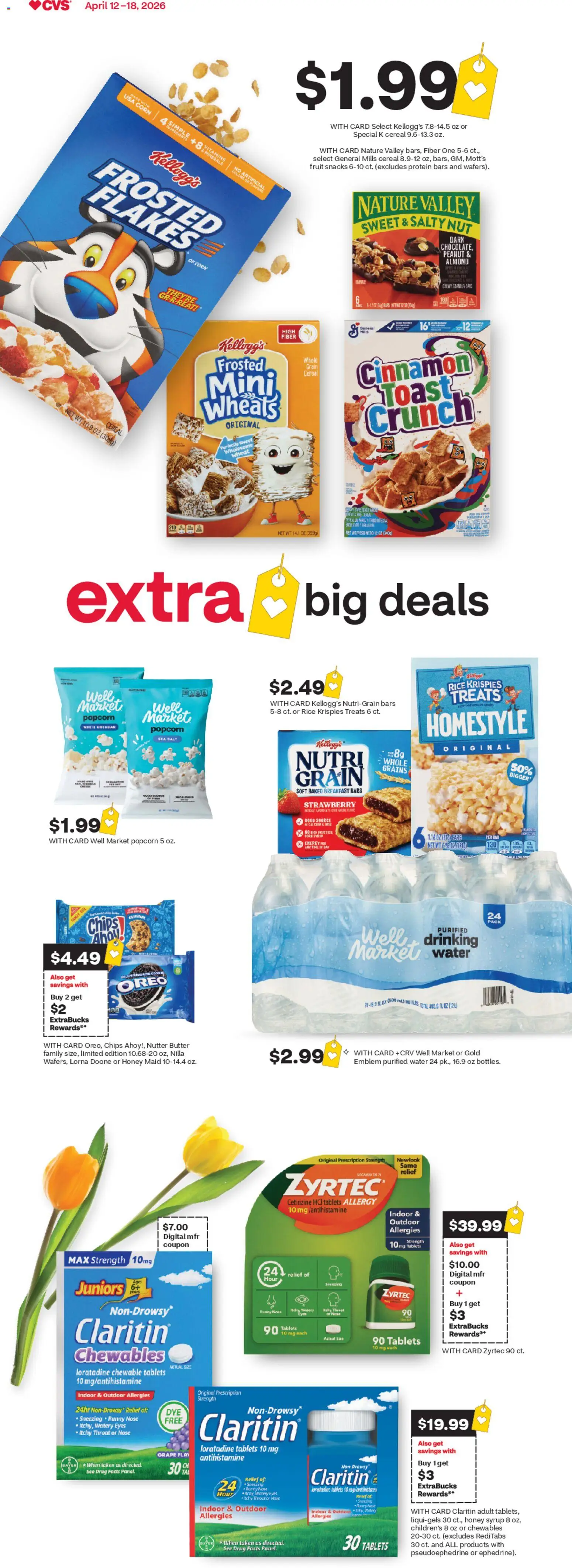 CVS Pharmacy Weekly Ad - NY - valid from 12.04.2026 | Page: 1 | Products: Rice, Flakes, Water, Salt