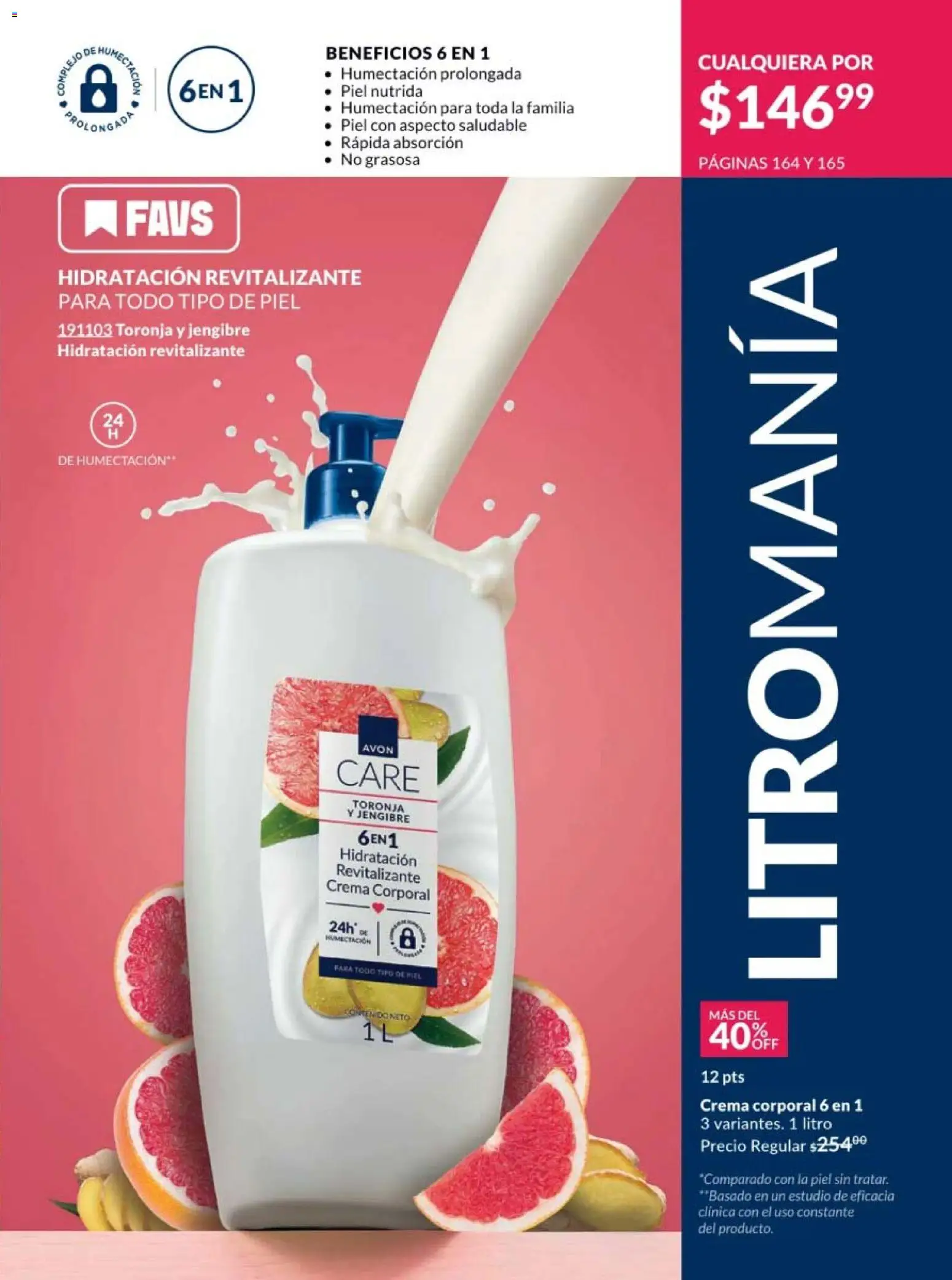 Nuevas ofertas de AVON válidas en toda la República Mexicana desde el 13.03.2026. ¡Encuentra las mejores ofertas en AVON campaña 5 2026! | Página: 165 | Productos: Crema, Toronja, Body, Crema corporal