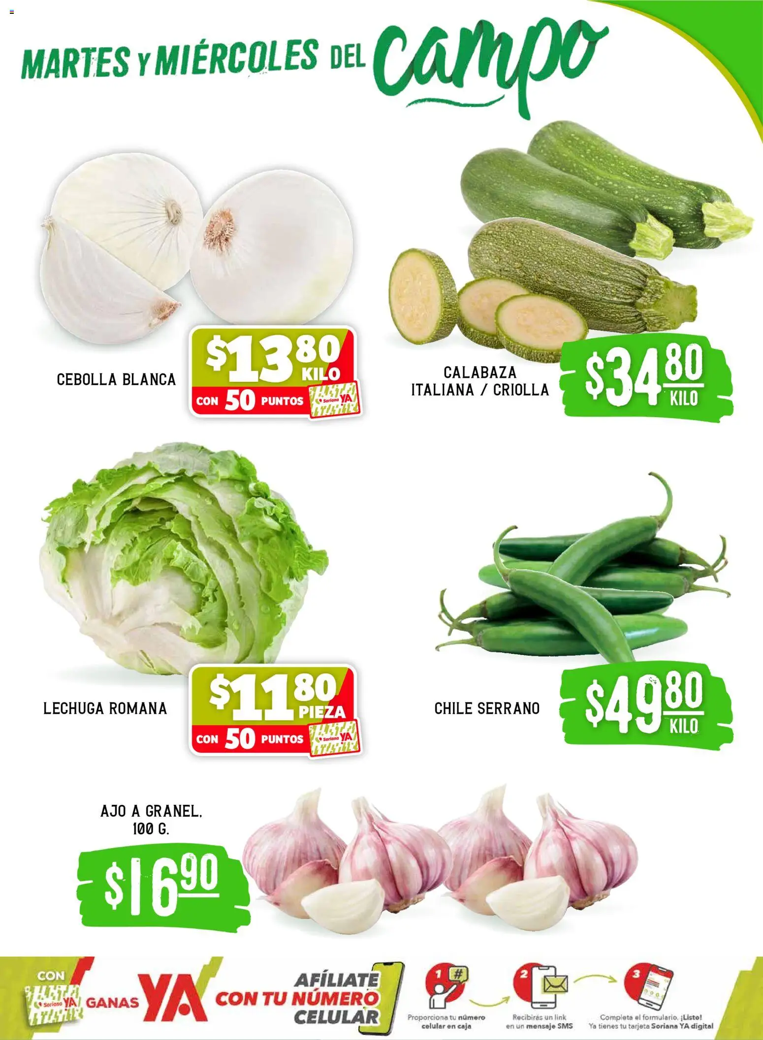 Nuevas ofertas de Soriana válidas en toda la República Mexicana desde el 03.03.2026. ¡Encuentra las mejores ofertas en Soriana Martes y Miércoles del Campo Súper: Tamaulipas (excepto Cd. Victoria y Tampico)! | Página: 3 | Productos: Cebolla, Ajo, Lechuga, Caja