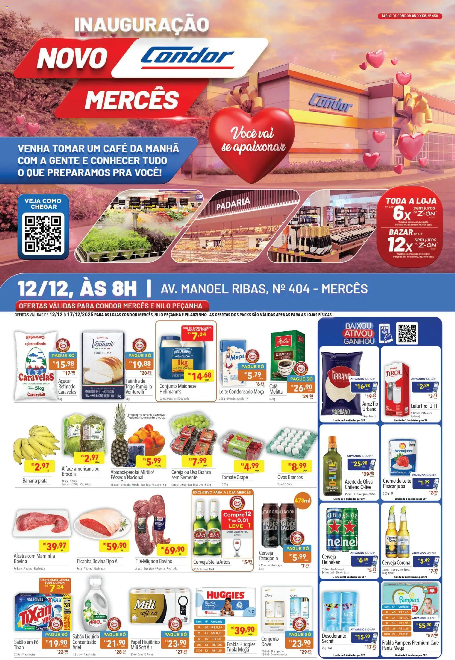 Supermercados Condor Folheto - válido de 12.12.2025 | Página: 1 | Produtos: Cereja, Pampers, Alcatra, Cerveja