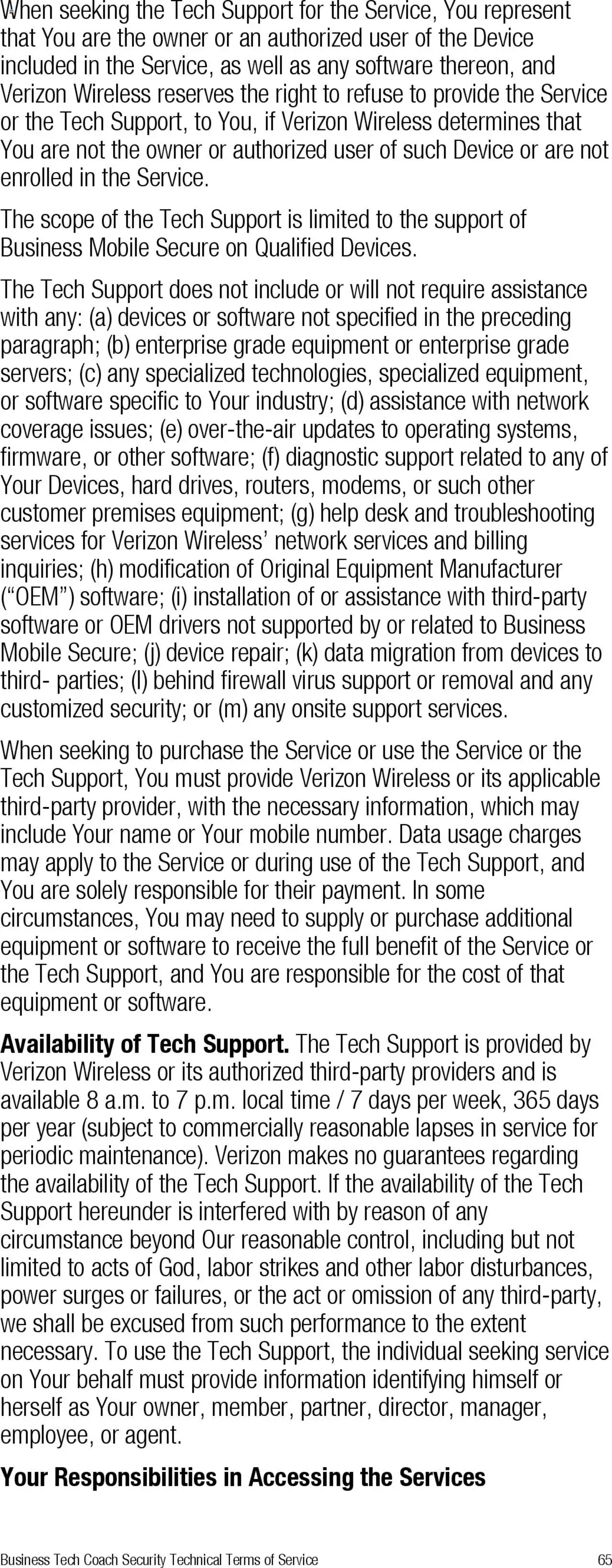 Verizon - Total Mobile Protection for Business and Multi-Devices for Business - valid from 13.03.2025 | Page: 65 | Products: Desk