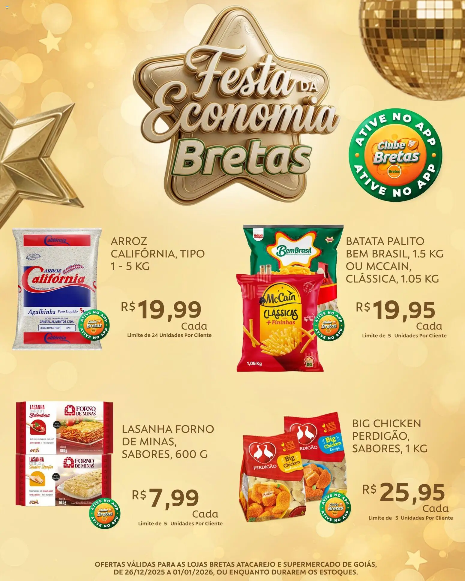 Bretas Folheto - válido de 26.12.2025 | Página: 2 | Produtos: Forno, Arroz, Lasanha, Batata