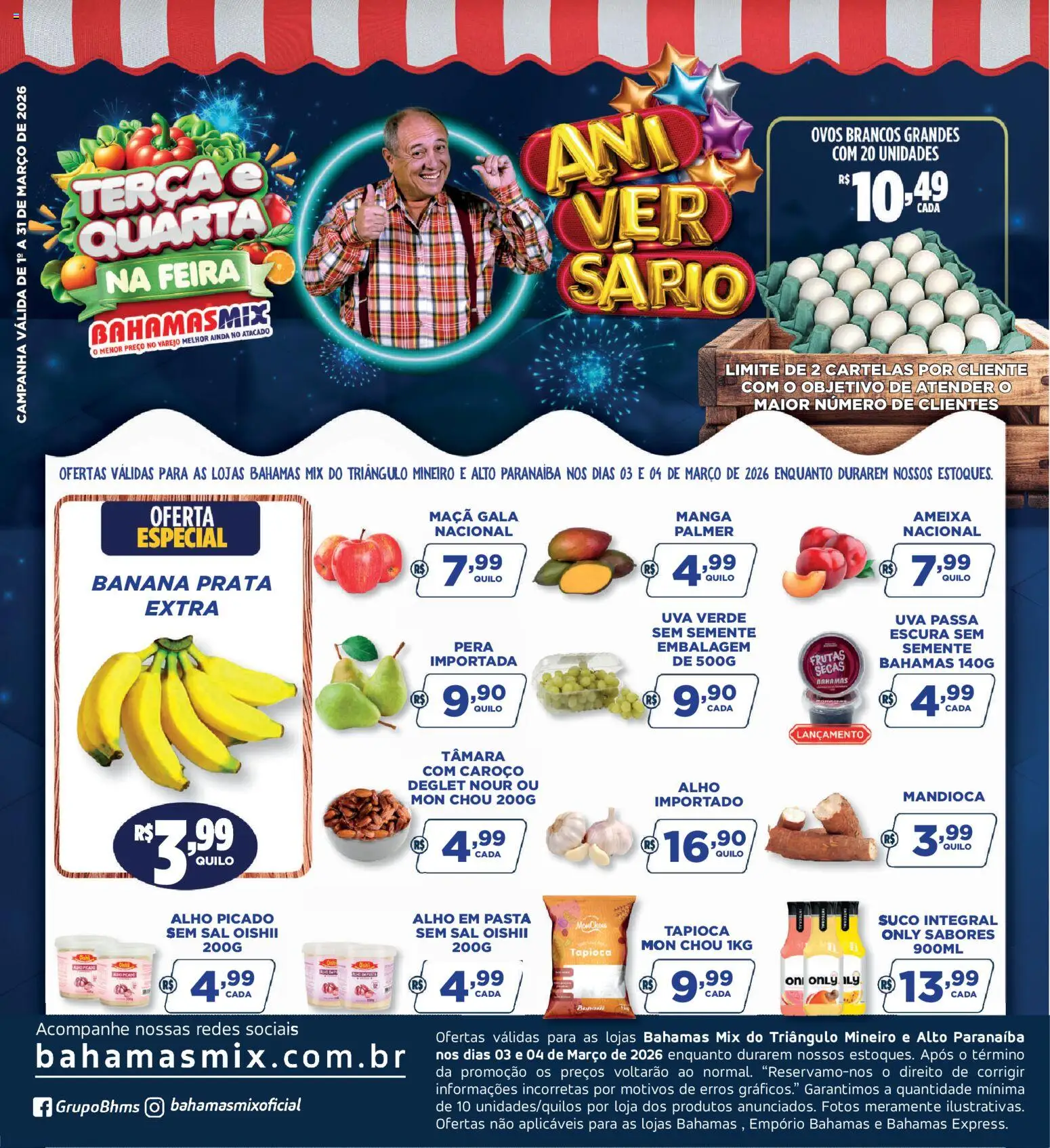 Bahamas Mix Folheto - válido de 03.03.2026 | Página: 1 | Produtos: Alho, Ovos, Suco, Ameixa