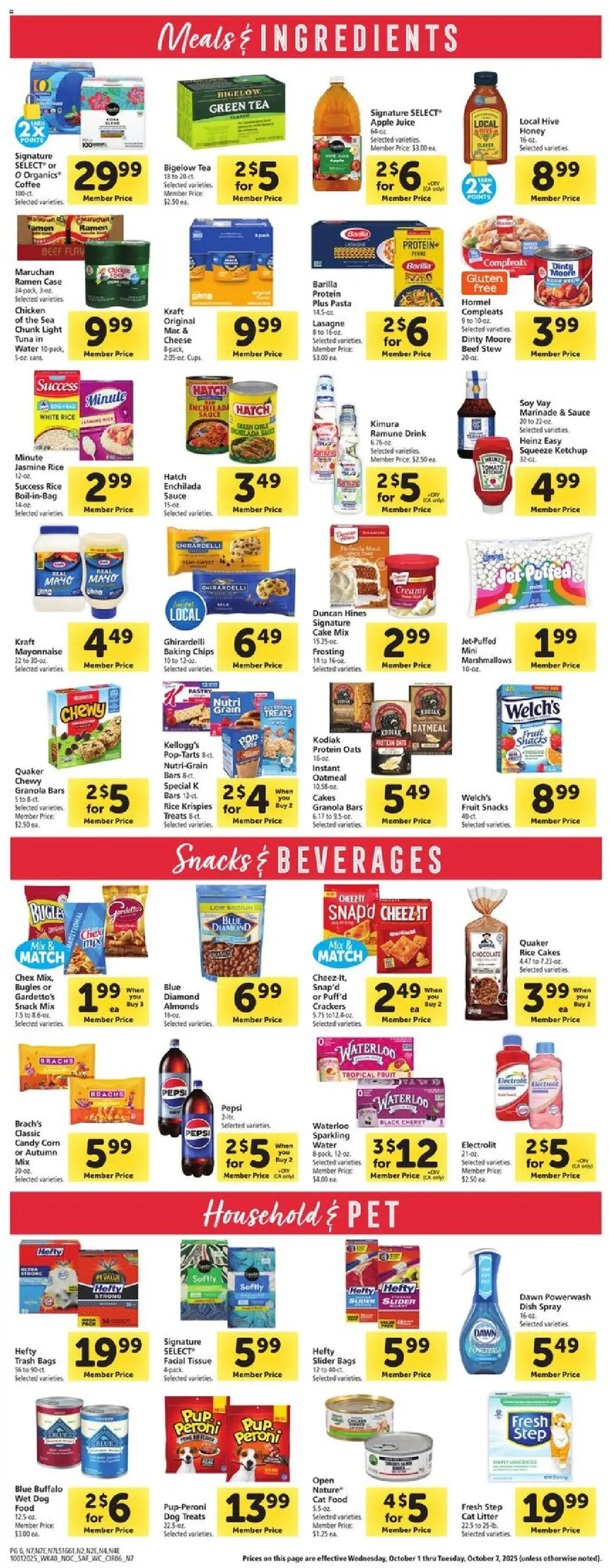 Safeway Weekly Ad - valid from 01.10.2025 | Page: 6 | Products: Cat Food, Beef, Mayonnaise, Sauce