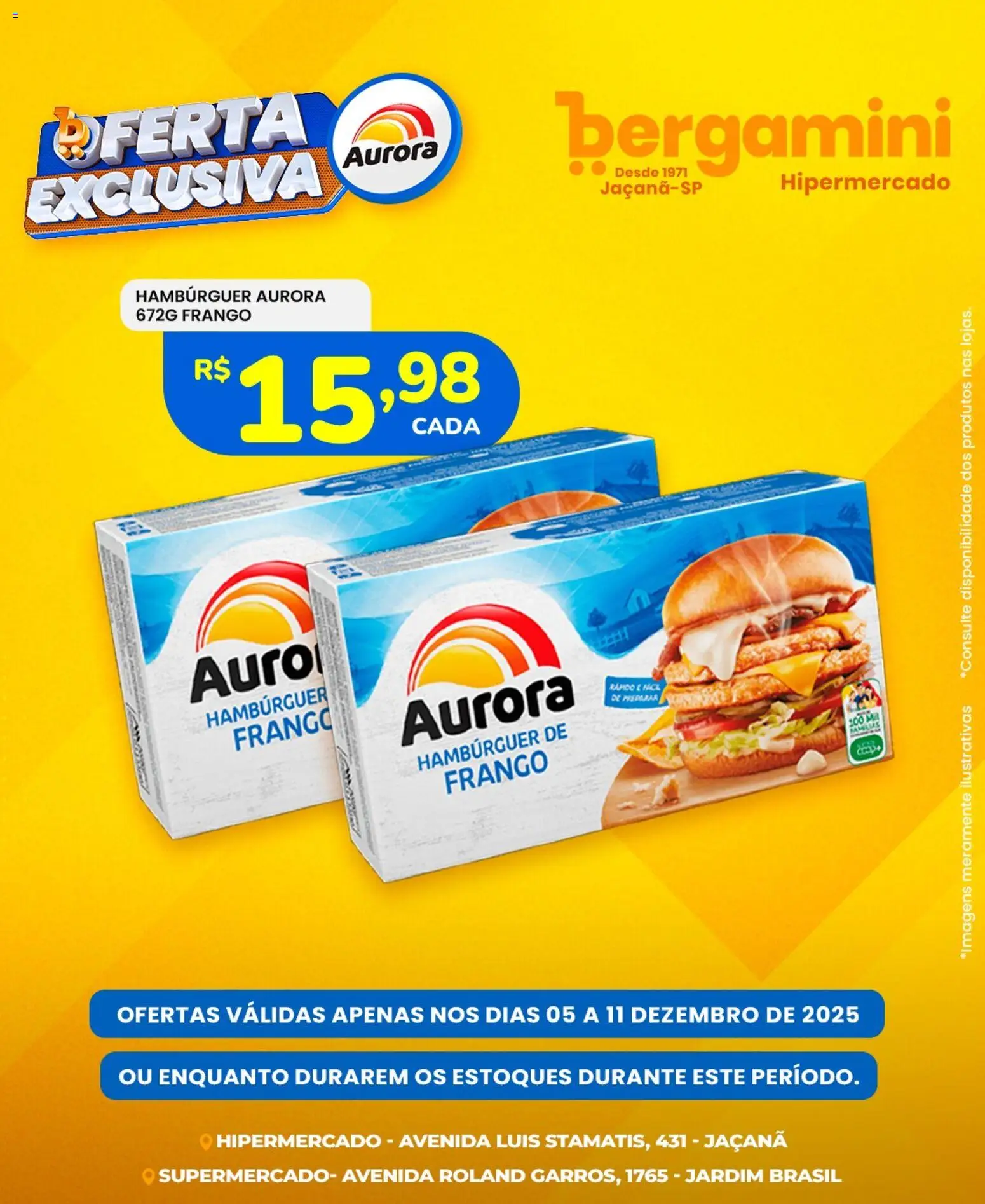 Supermercado Bergamini Folheto - válido de 05.12.2025 | Página: 8 | Produtos: Hambúrguer, Frango