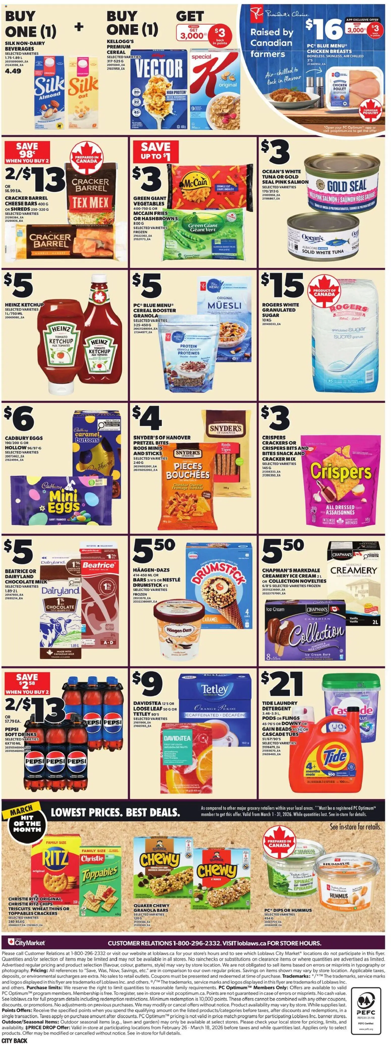 Loblaws flyer valid from 05.03.2026 | Page: 4 | Products: Ketchup, Case, Cheese, Eggs