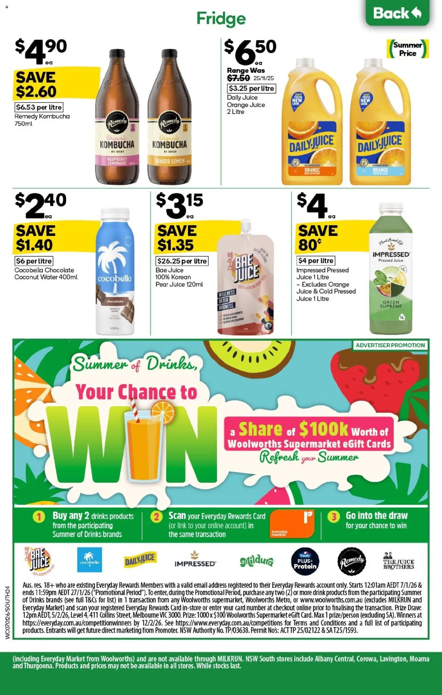 Woolworths catalogue - valid from 07.01.2026 | Page: 24 | Products: Juice, Water, Lemon, Fridge