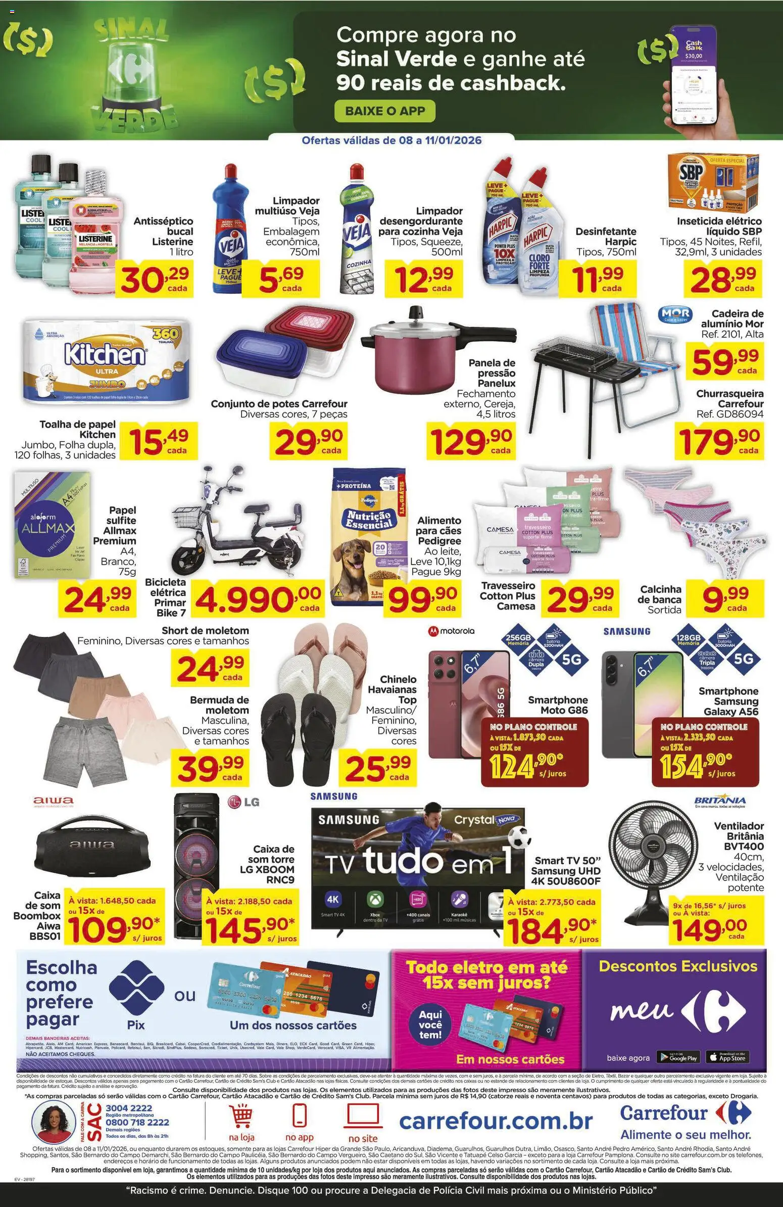 Carrefour Folheto - válido de 08.01.2026 | Página: 3 | Produtos: Melancia, Travesseiro, Cadeira, Caixa