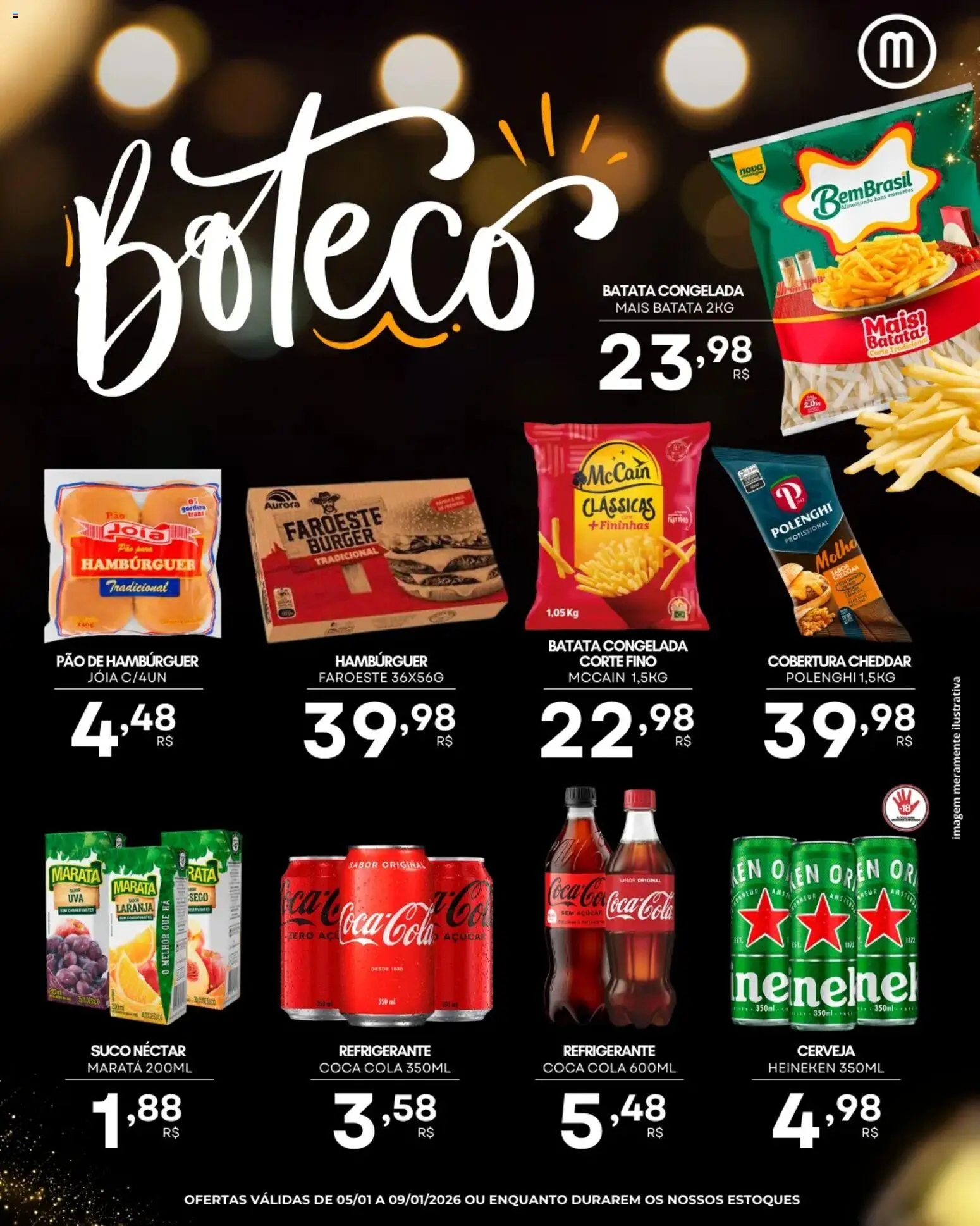 Mercadão Atacadista Folheto - válido de 05.01.2026 | Página: 4 | Produtos: Cola, Cerveja, Cheddar, Batata