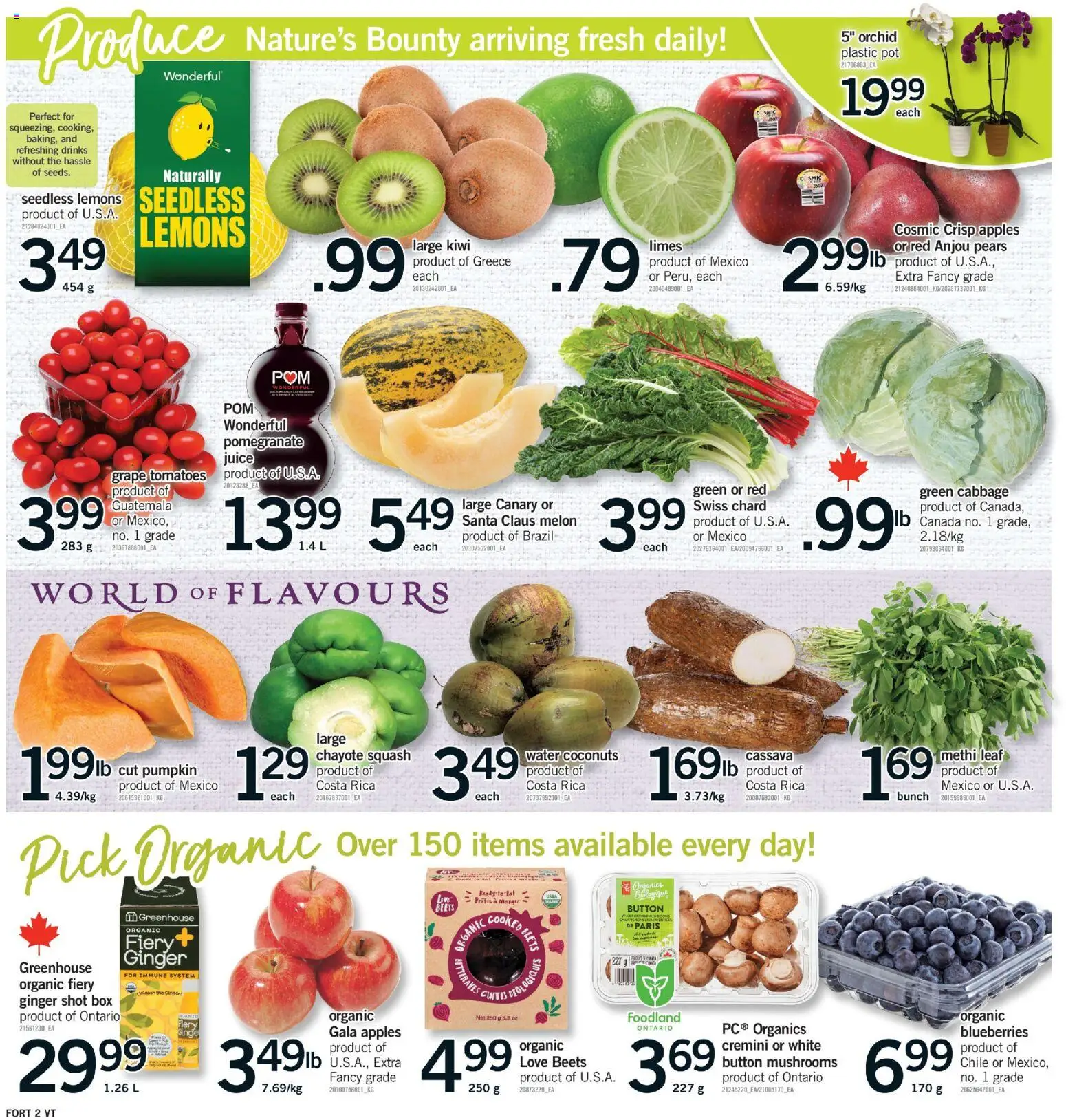 Fortinos flyer valid from 12.03.2026 | Page: 3 | Products: Box, Pumpkin, Juice, Tomatoes