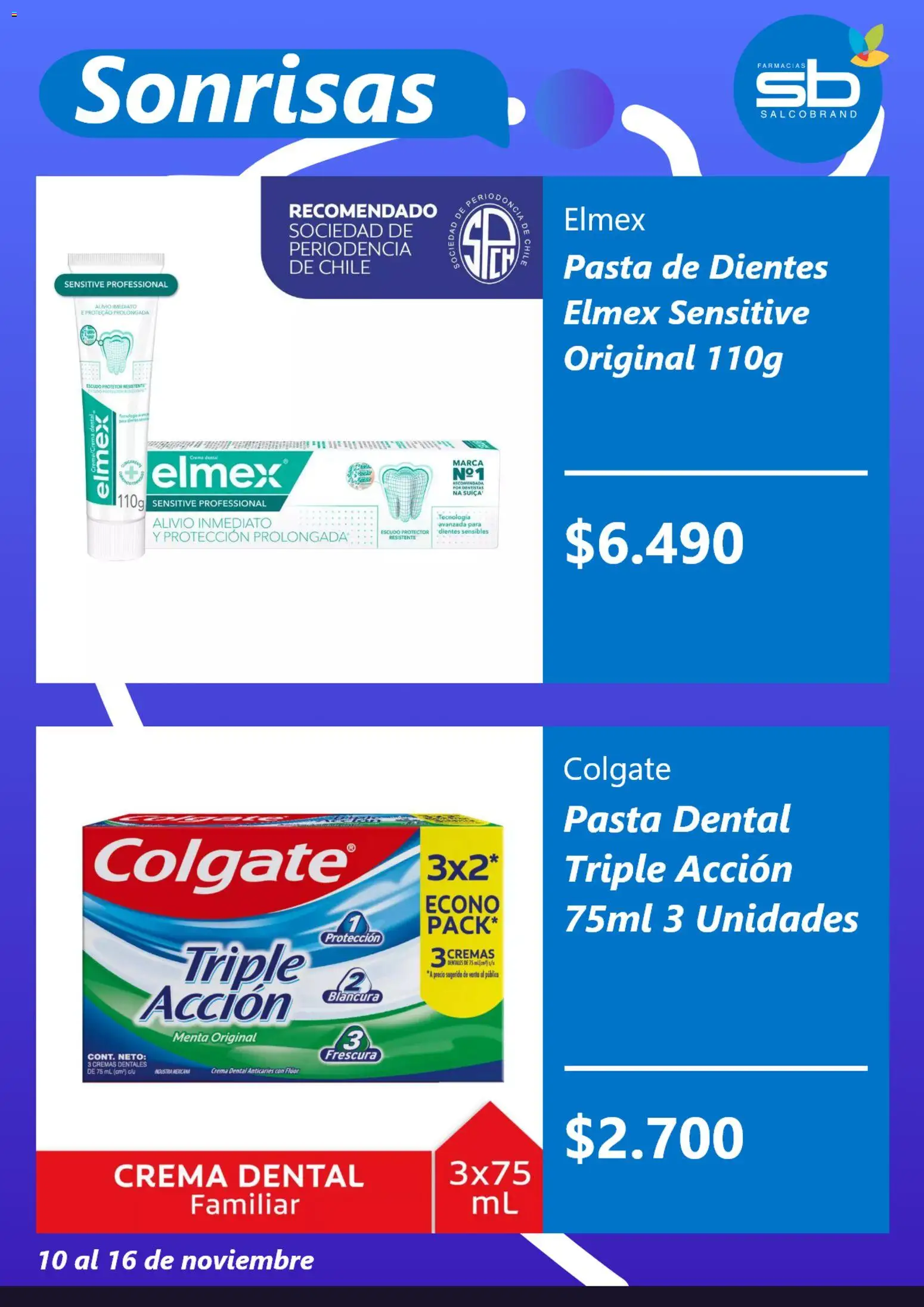 Salcobrand ofertas  │ válido desde el 10.11.2025 | Página: 3 | Productos: Pasta dental, Pasta, Crema