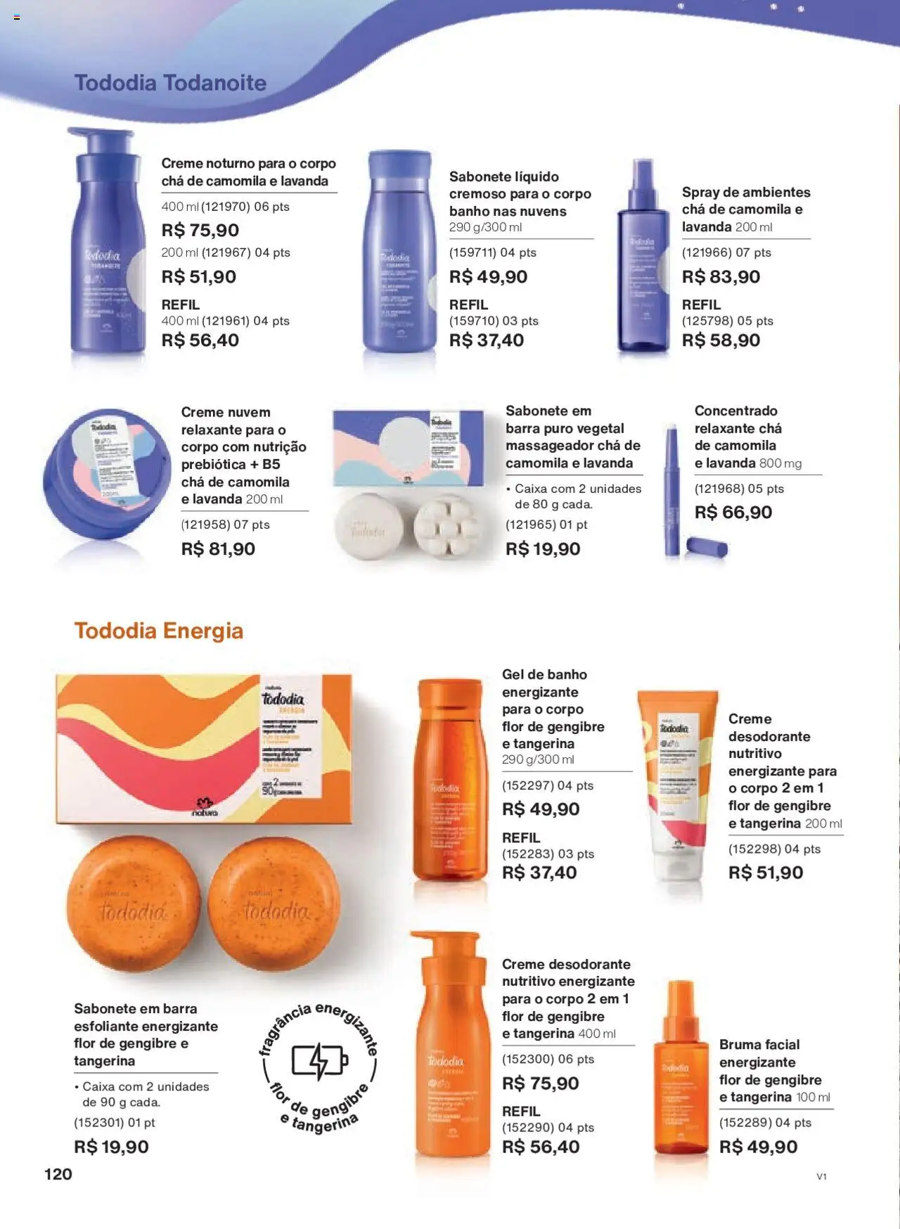 Natura Folheto - válido de 18.08.2025 | Página: 120 | Produtos: Gengibre, Gel de banho, Caixa, Creme