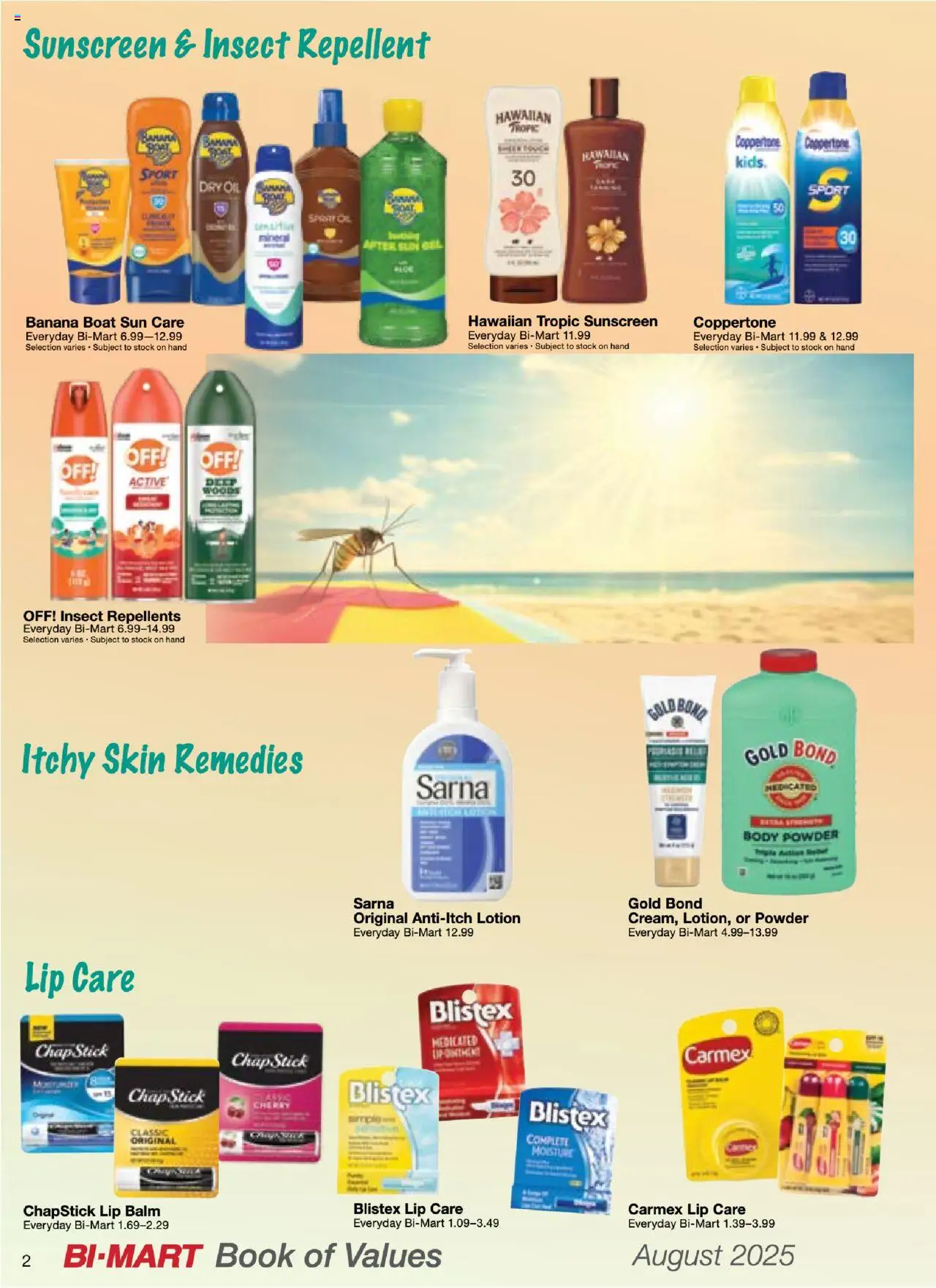 Bi-Mart August Health & Beauty Digest - valid from 01.08.2025 | Page: 2 | Products: Powder, Sunscreen