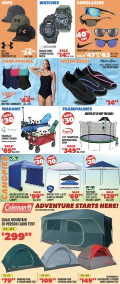 Preview of Big 5 Sporting Goods weekly ads valid from 03.04.2026 | Page: 3 | Products: Watches, Tent, Water, Cap