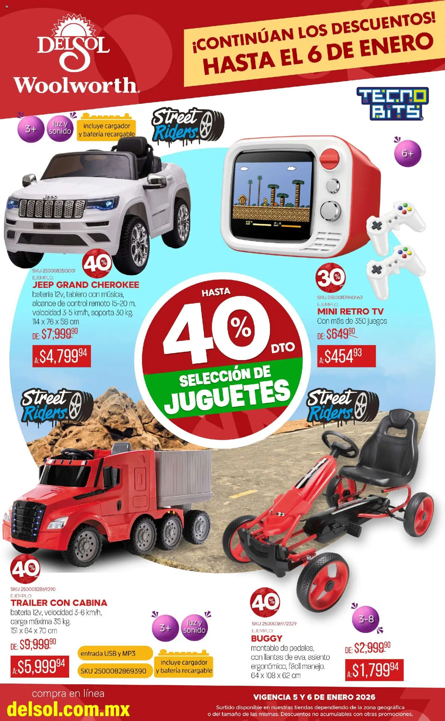 Nuevas ofertas de Del Sol y Woolworth válidas en toda la República Mexicana desde el 05.01.2026. ¡Encuentra las mejores ofertas en Del Sol y Woolworth catálogo Venta Especial Reyes ! | Página: 2 | Productos: Usb, Mp3, Cargador, Batería