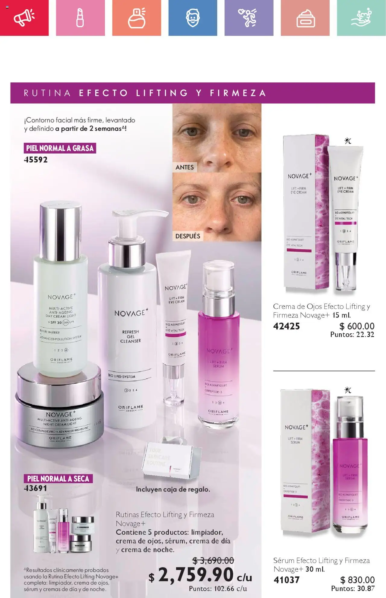 Nuevas ofertas de Oriflame válidas en toda la República Mexicana desde el 02.08.2025. ¡Encuentra las mejores ofertas en Oriflame - Campaña 11 2025! | Página: 46 | Productos: Serum, Crema, Uva, Caja