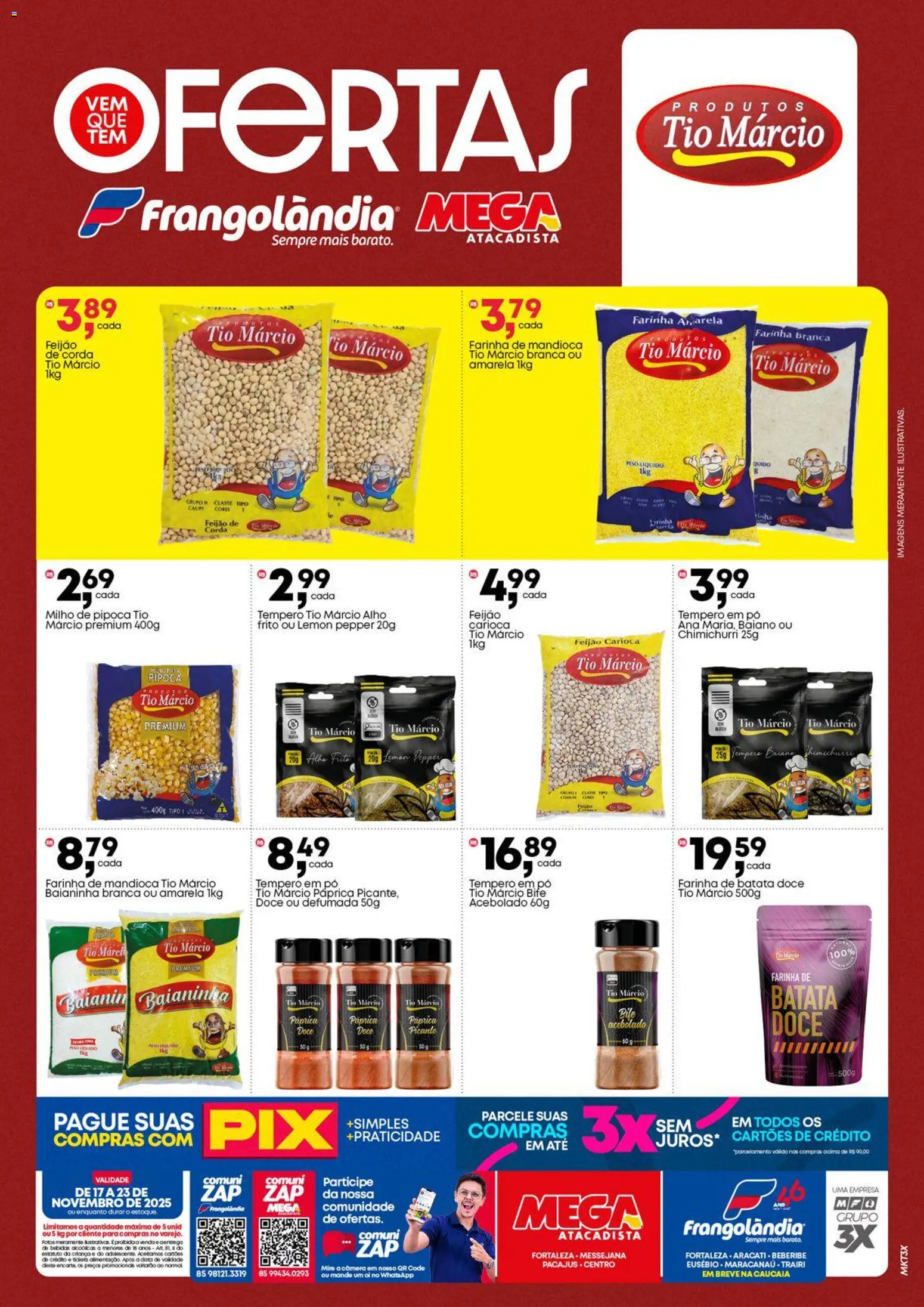 Frangolândia Folheto - válido de 17.11.2025 | Página: 1 | Produtos: Mandioca, Farinha de mandioca, Batata, Câmera