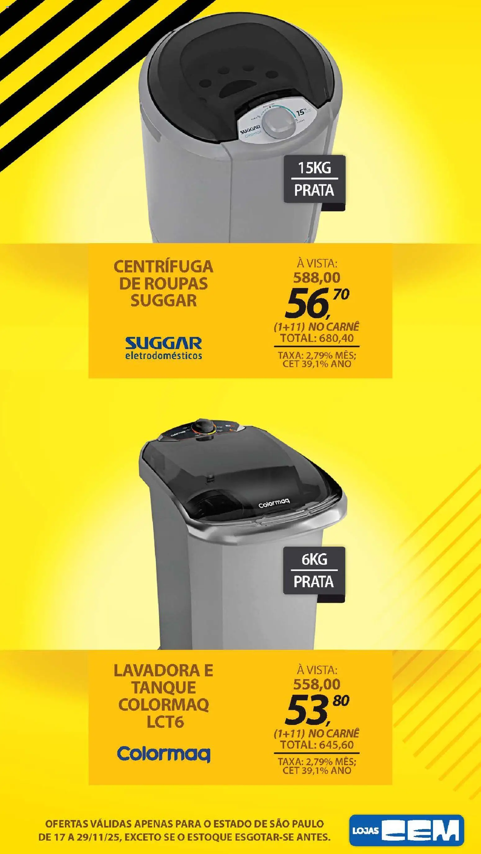 Lojas Cem Folheto - válido de 17.11.2025 | Página: 21 | Produtos: Carne, Eletrodomésticos, Roupas, Tanque