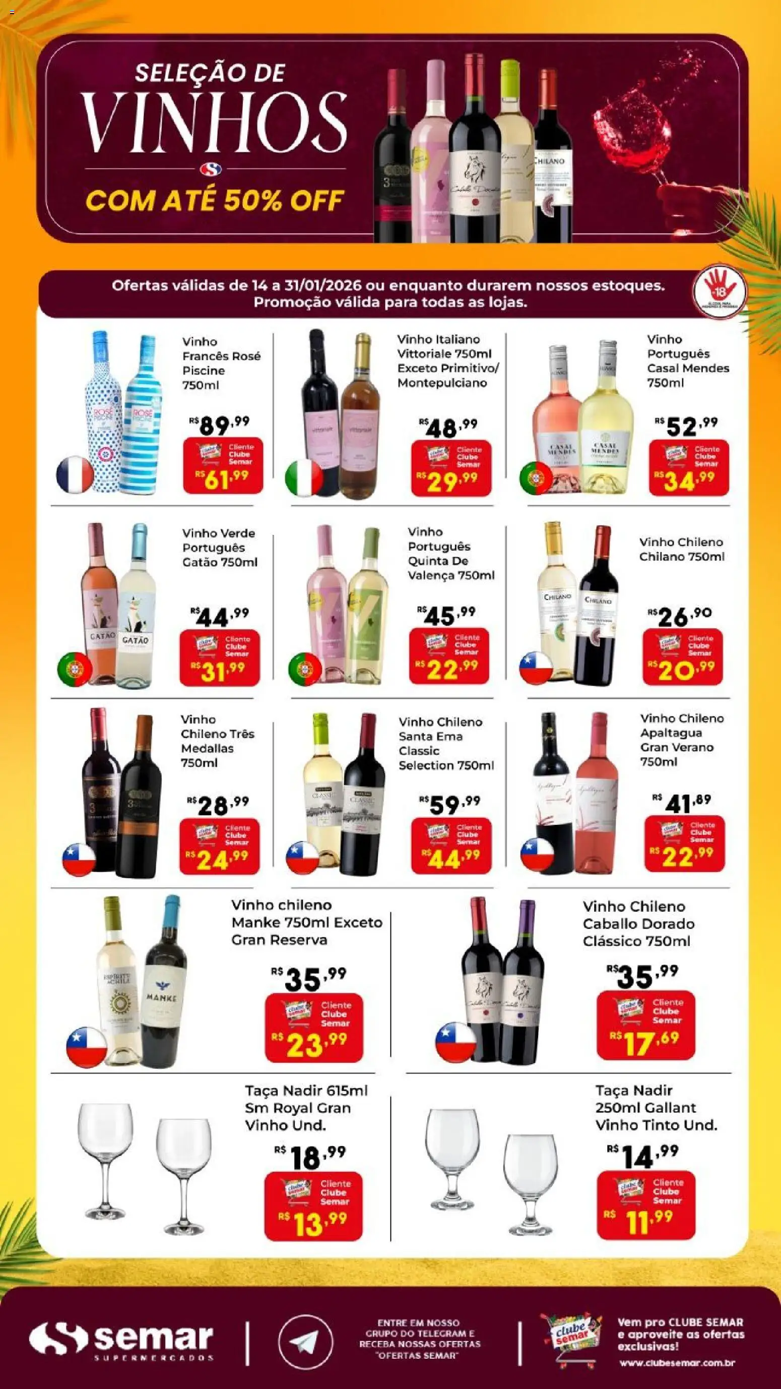 Semar Supermercado Folheto - válido de 14.01.2026 | Página: 1 | Produtos: Vinho
