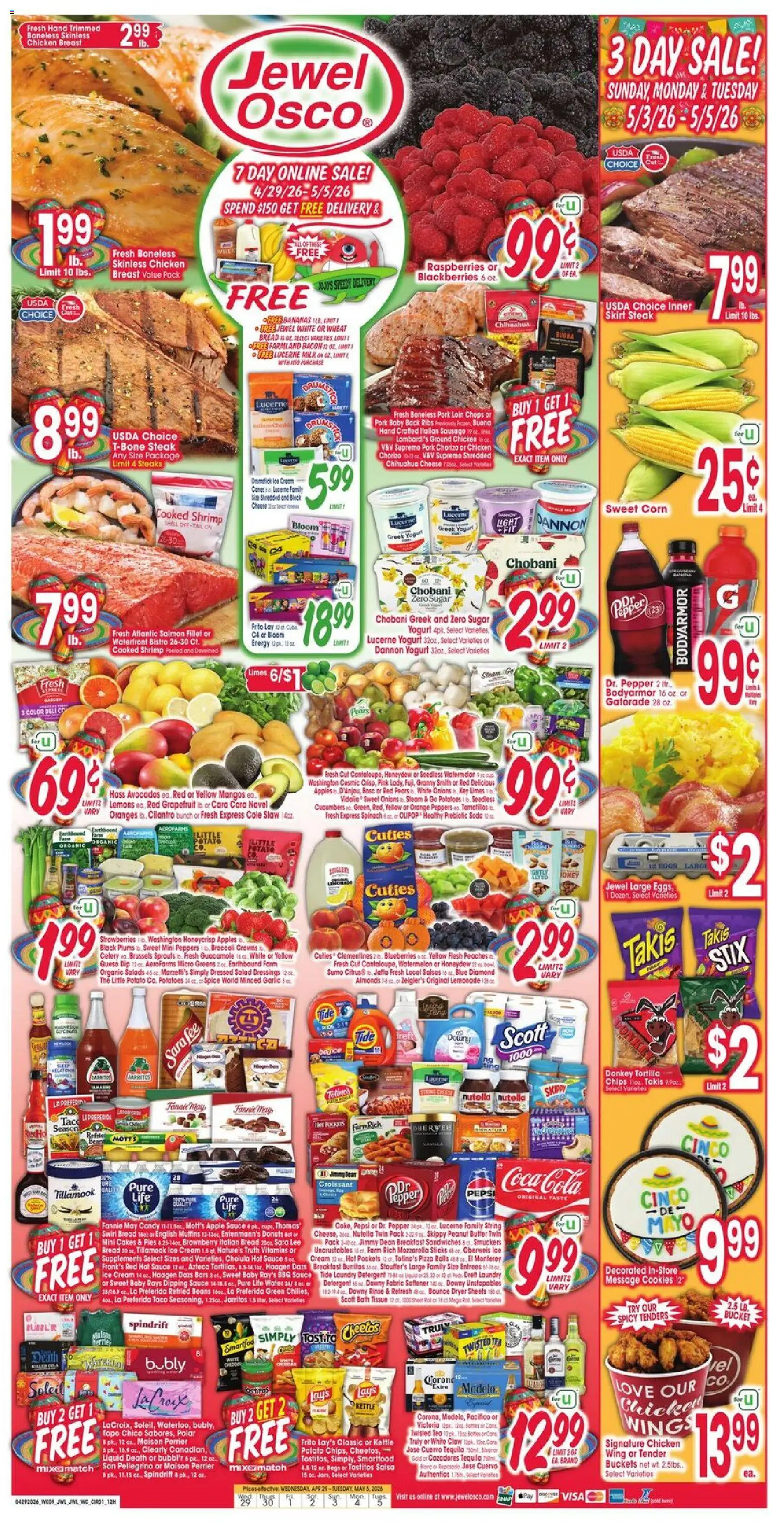 Jewel Osco Weekly Ad - valid from 29.04.2026 | Page: 1 | Products: Butter, Pepper, Garlic, Kettle